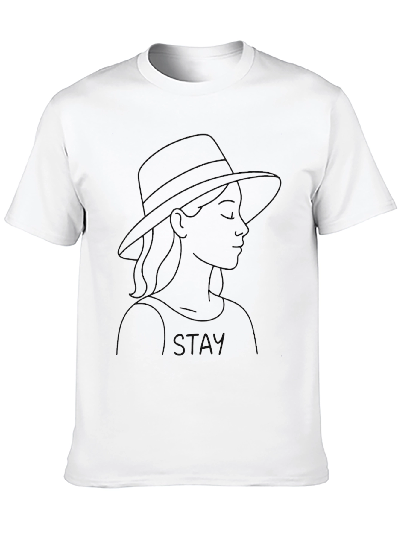 Black Black Graphic Tee - Woman with Hat view 10