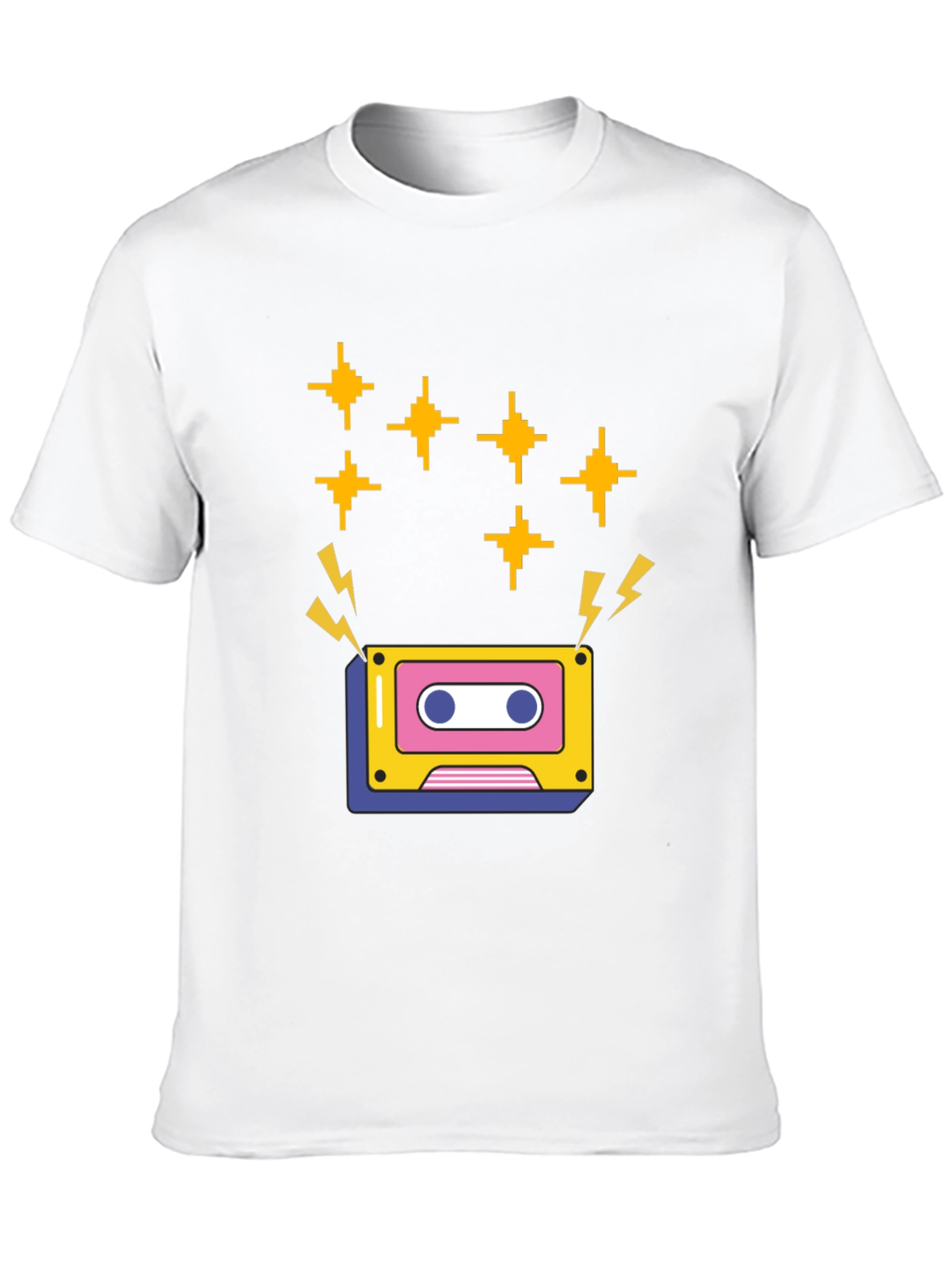 Black Retro Cassette Tape Graphic Tee - Black Short Sleeve Shirt view 10
