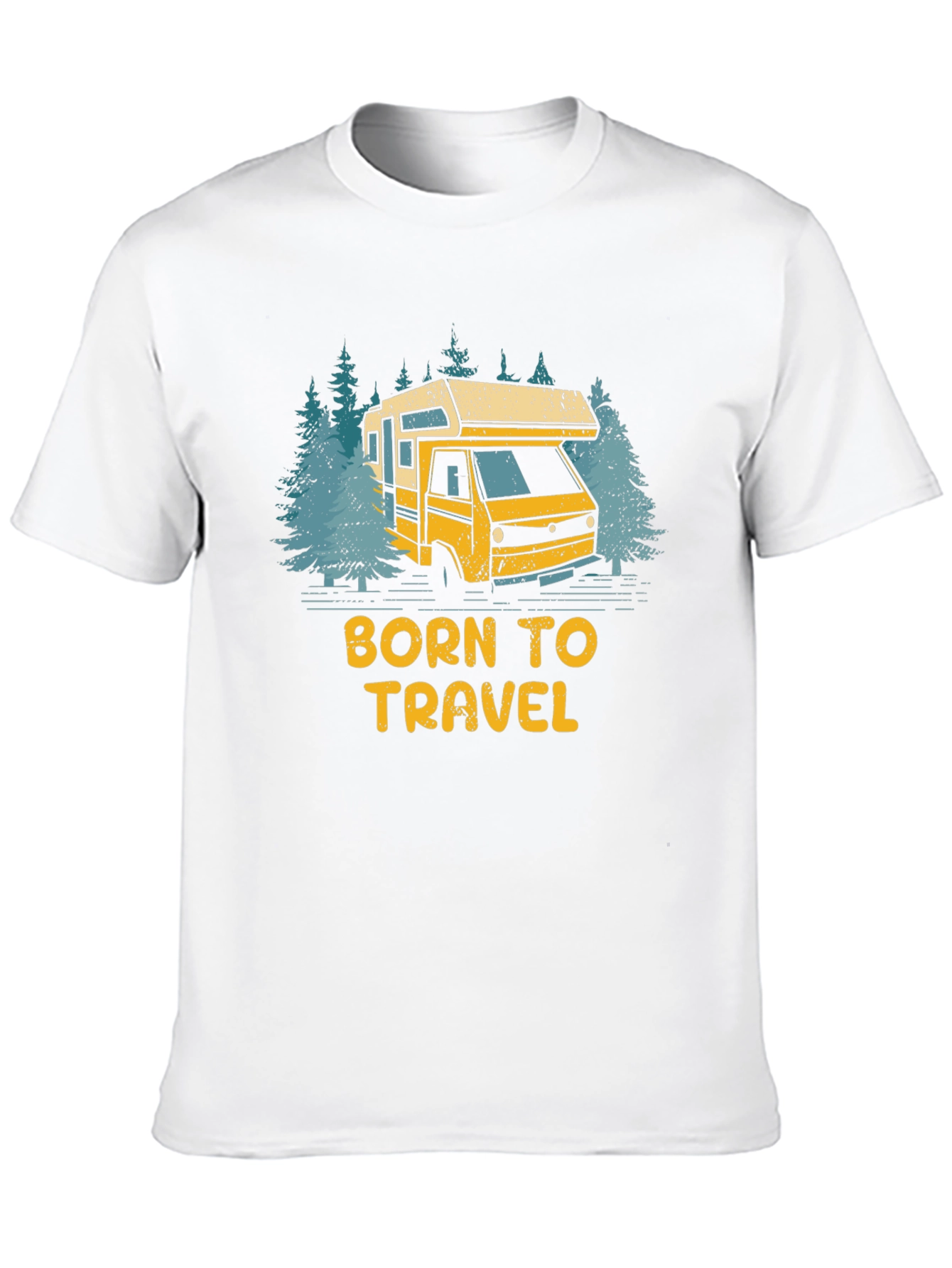 Black Born to Travel RV Camping T-Shirt view 10