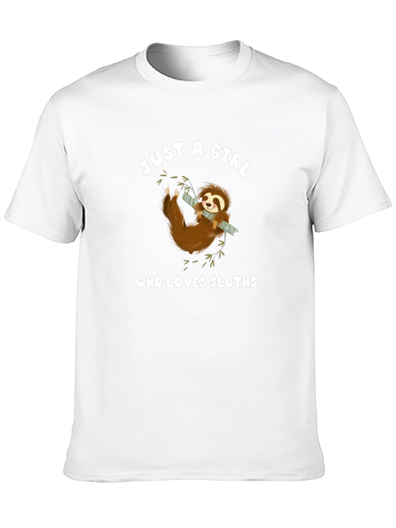 Black Just a Girl Who Loves Sloths T-Shirt view 10
