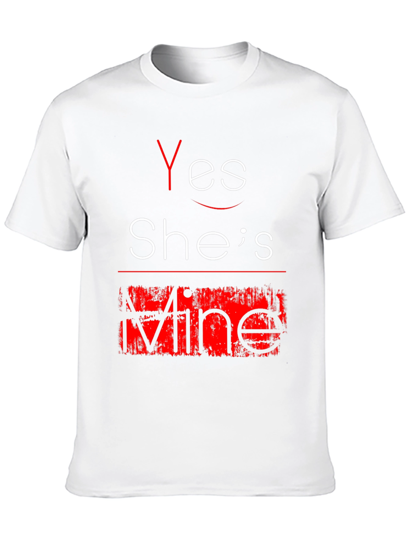 Black Yes She's Mine Funny Graphic Tee - Black T-Shirt view 10