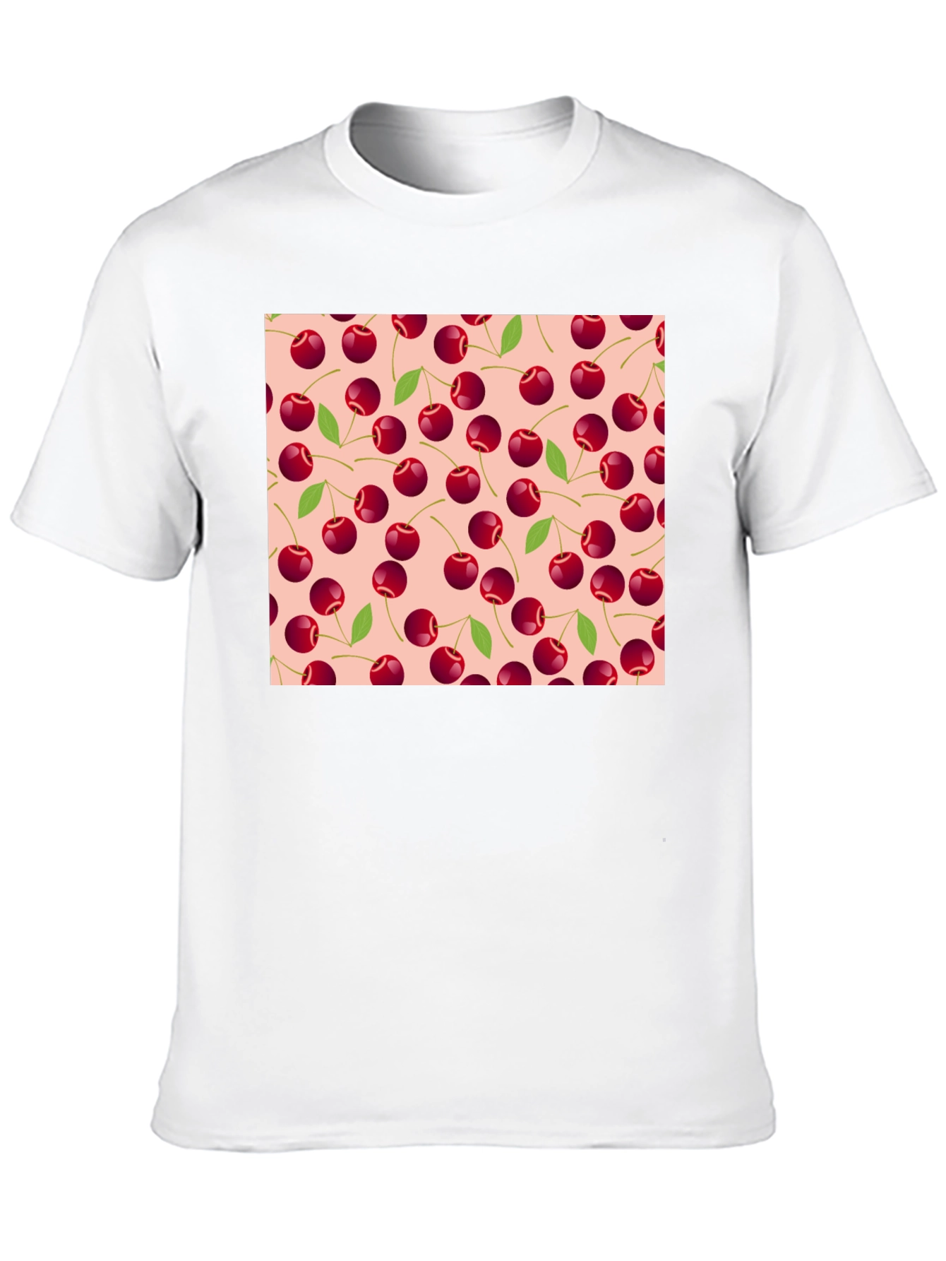 Black Cherry Pattern Tee - Black Cotton Casual view 10