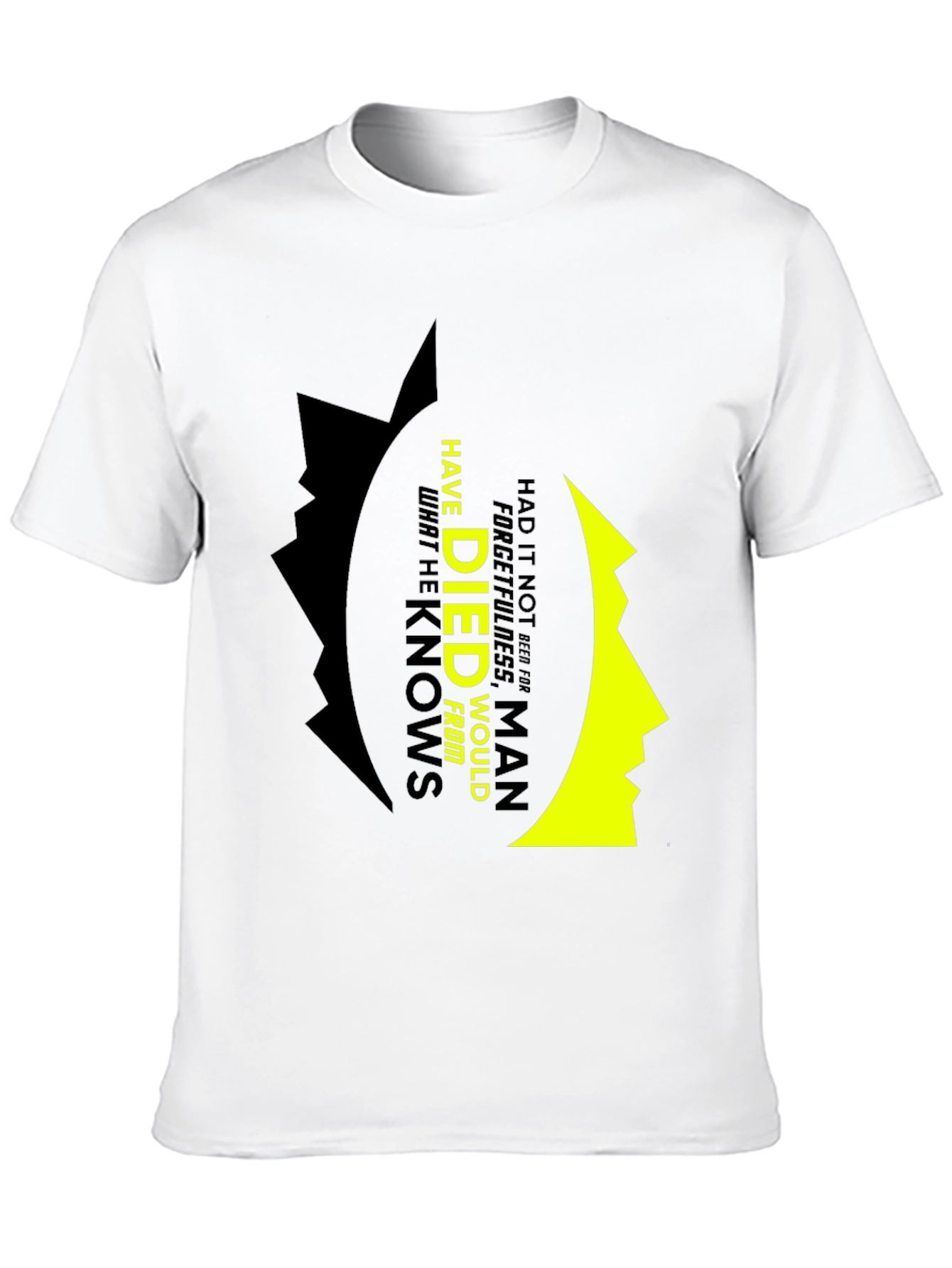 Black Philosophical T-Shirt: Forgetfulness Quote view 10