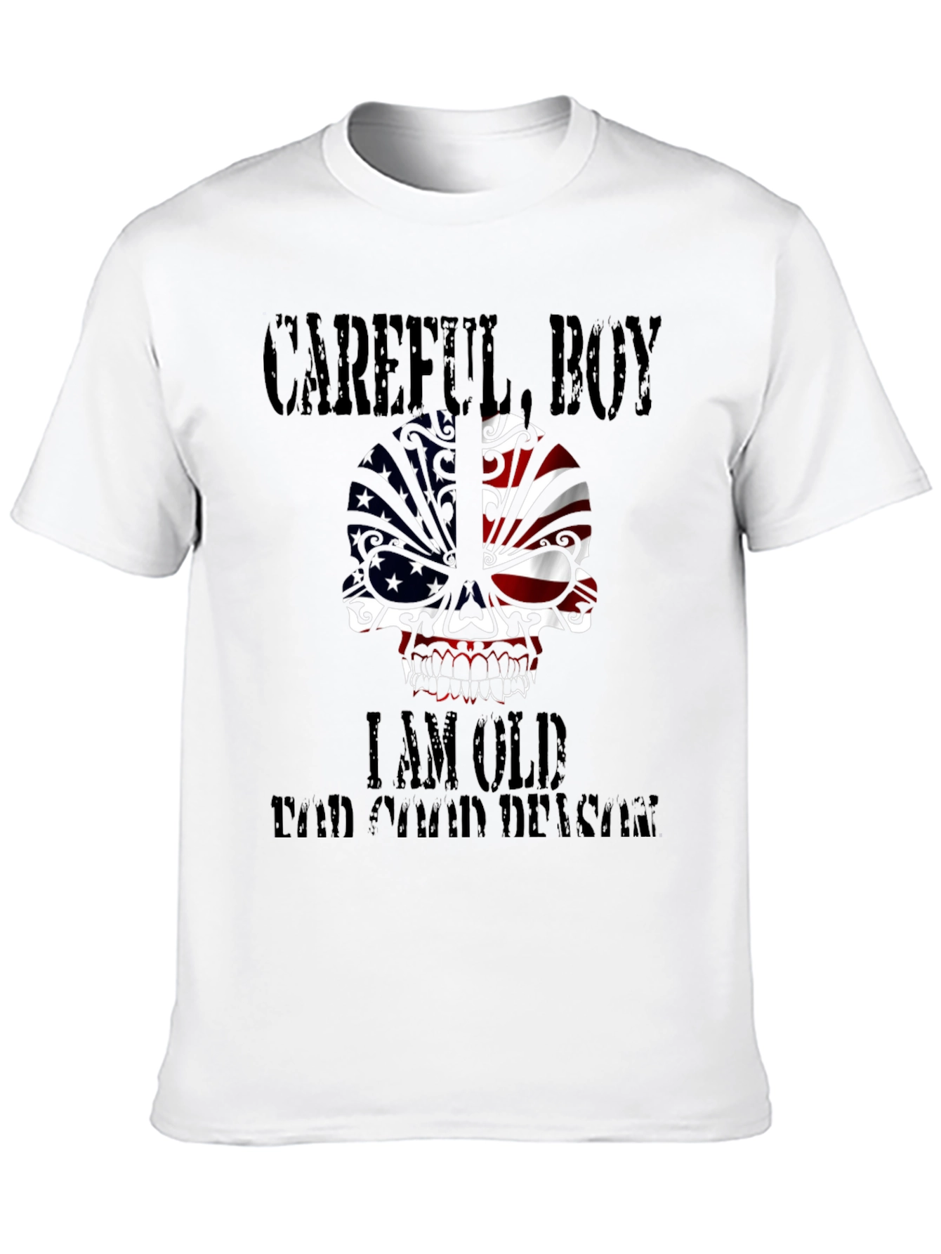 Black Careful Boy I am Old T-Shirt view 10