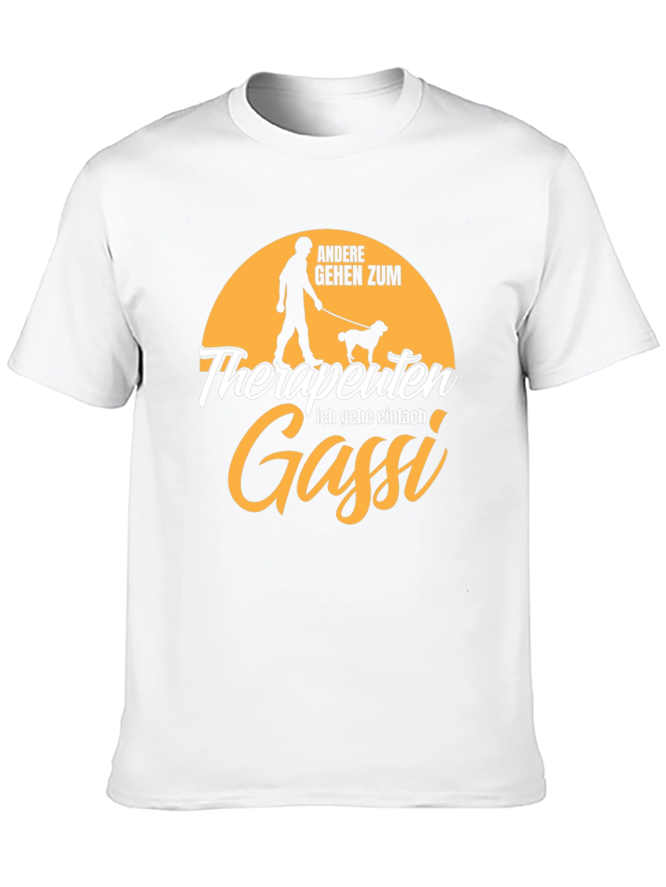 Black Funny Dog Walker T-Shirt - Therapists Gassi Humor Tee view 10