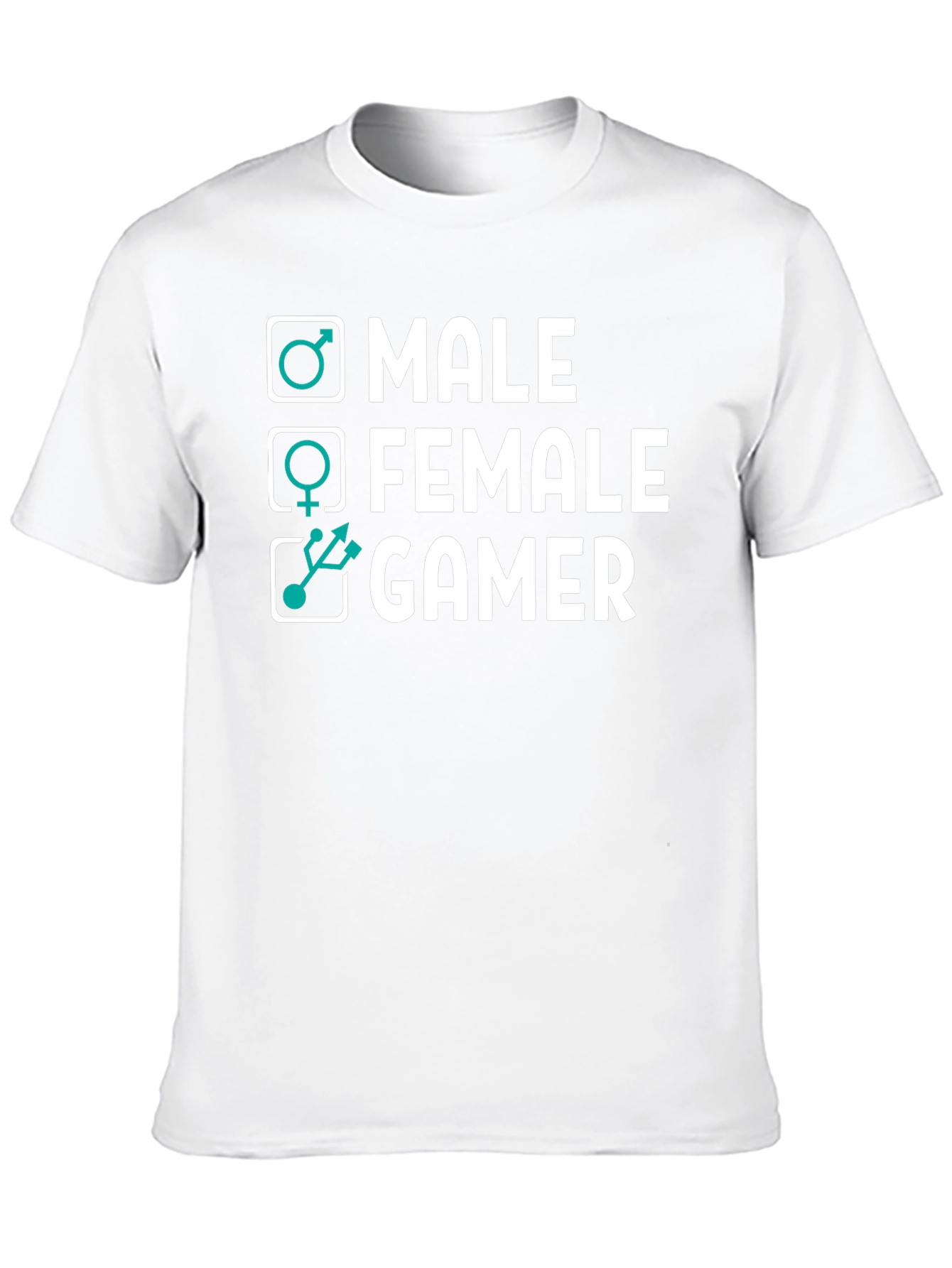 Black Gamer Tee: Male, Female, Gamer - Black Cotton T-Shirt view 10