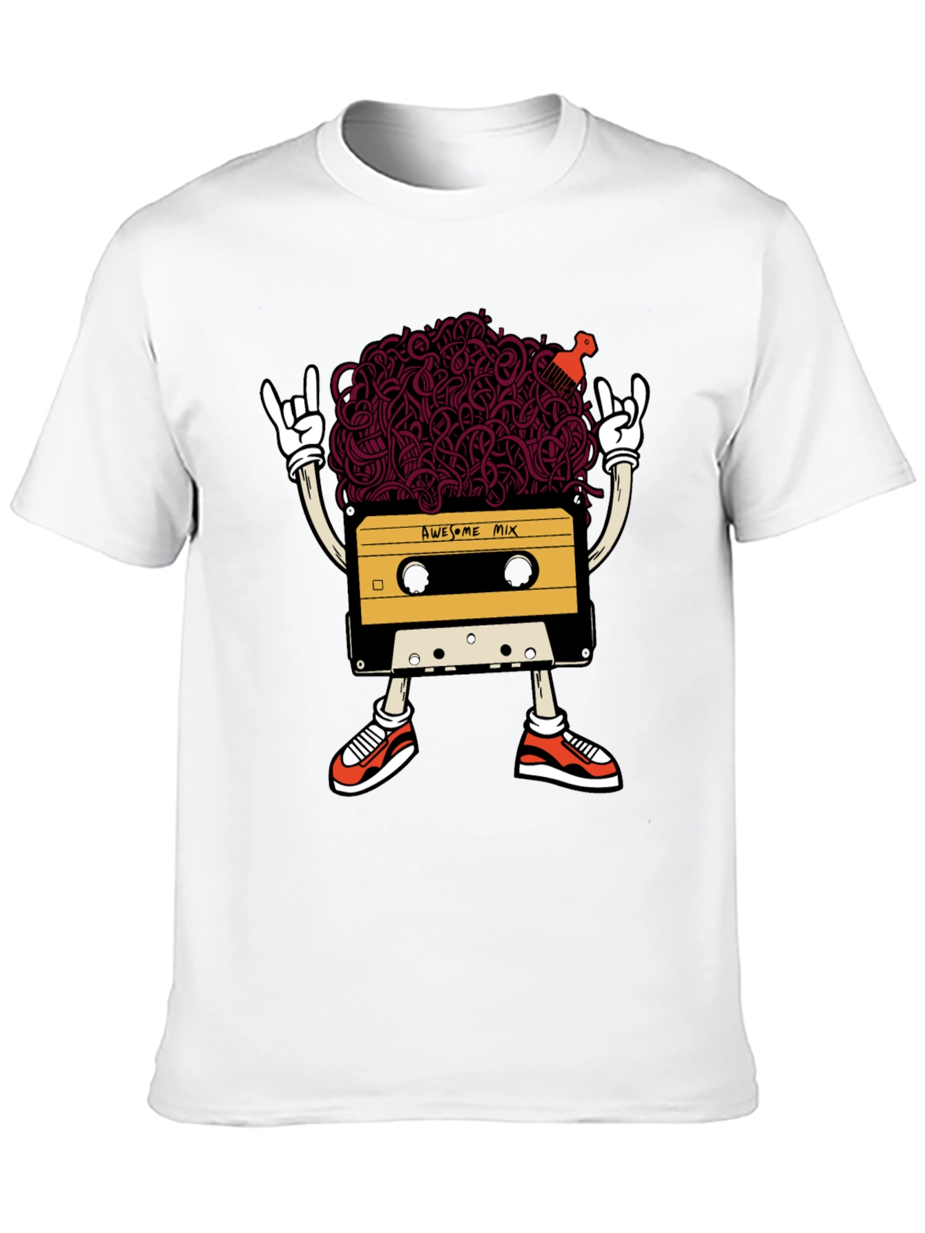 Black Awesome Mix Tape Graphic T-Shirt view 10