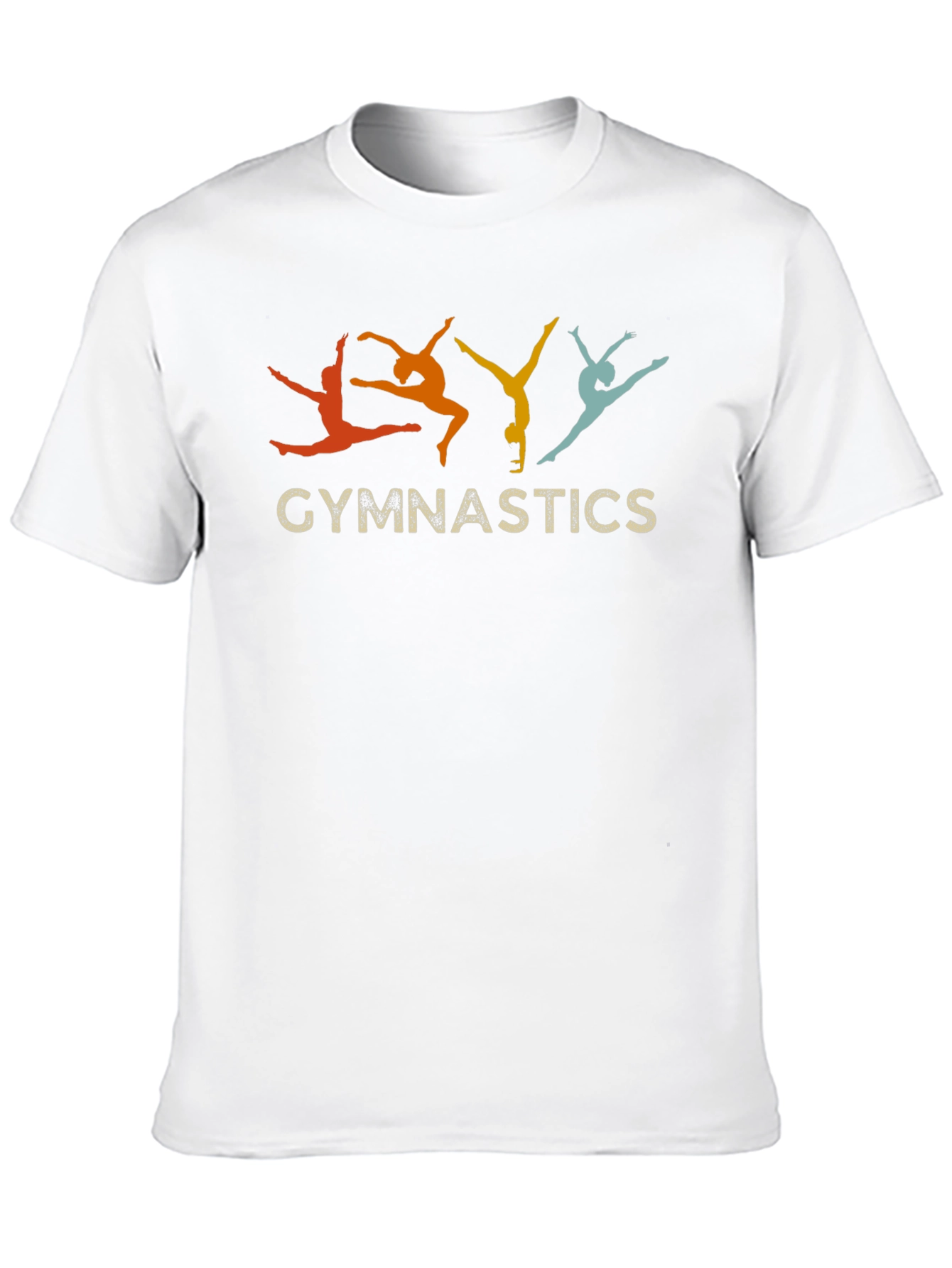 Black Gymnastics Retro Style Black T-Shirt view 10