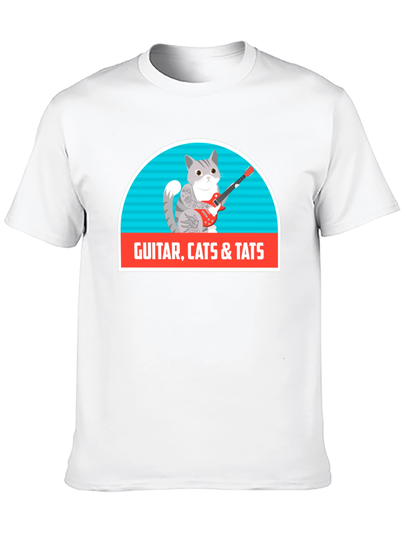 Black Guitar Cats & Tats T-Shirt view 10