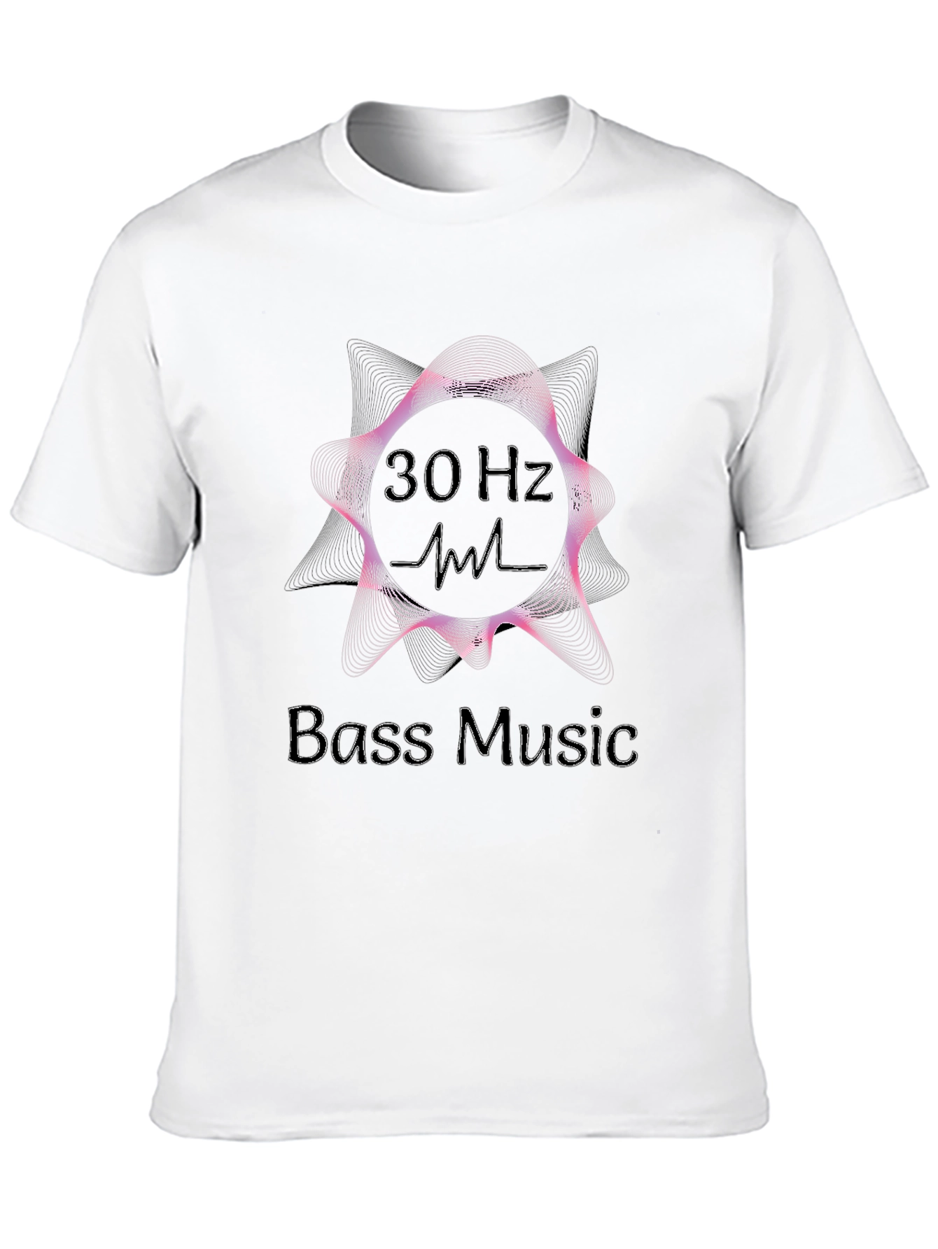 Black 30 Hz Bass Music Graphic T-Shirt - Black view 10
