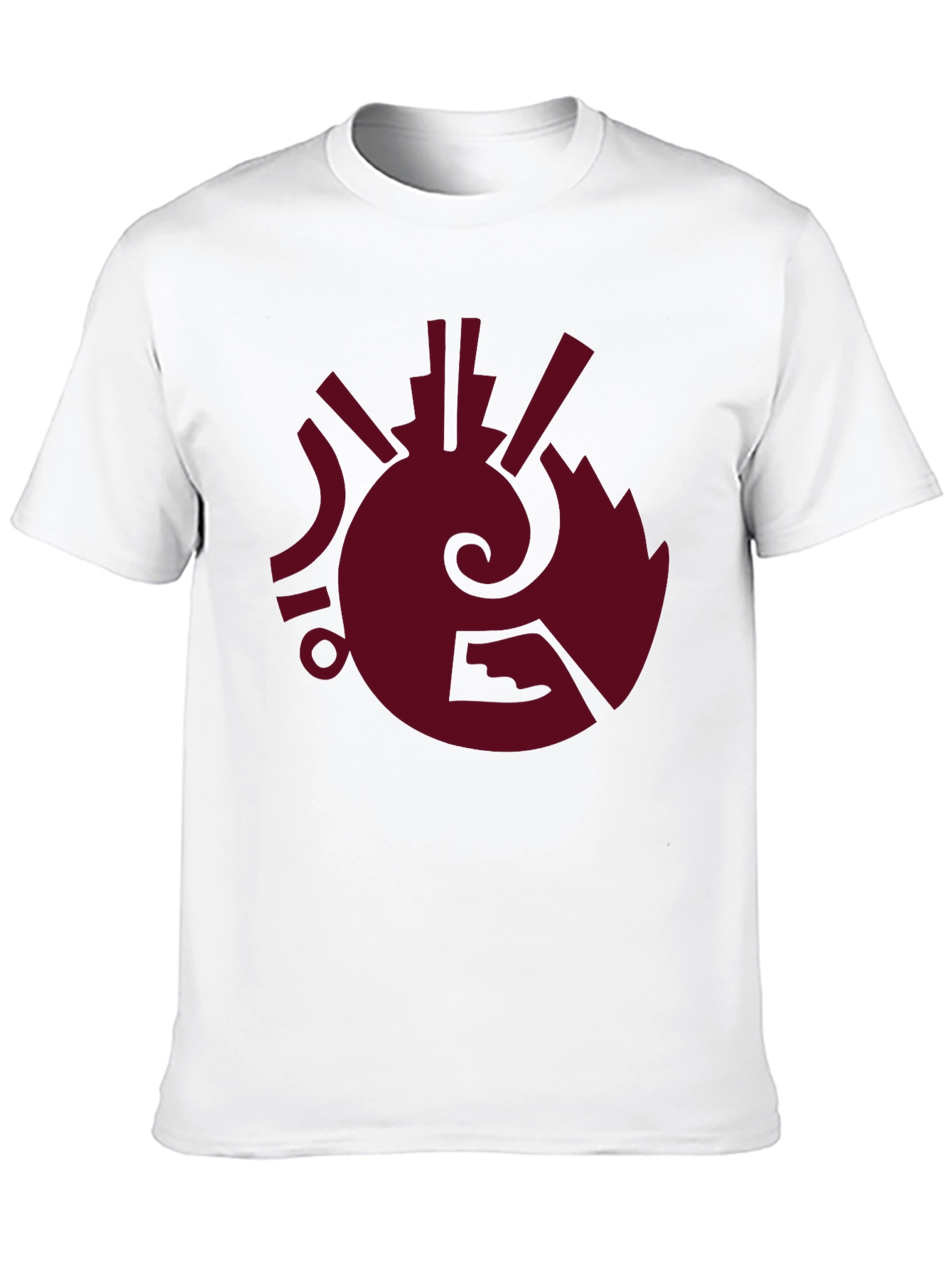 Black Abstract Symbol Graphic Tee - Burgundy Print on Black view 10
