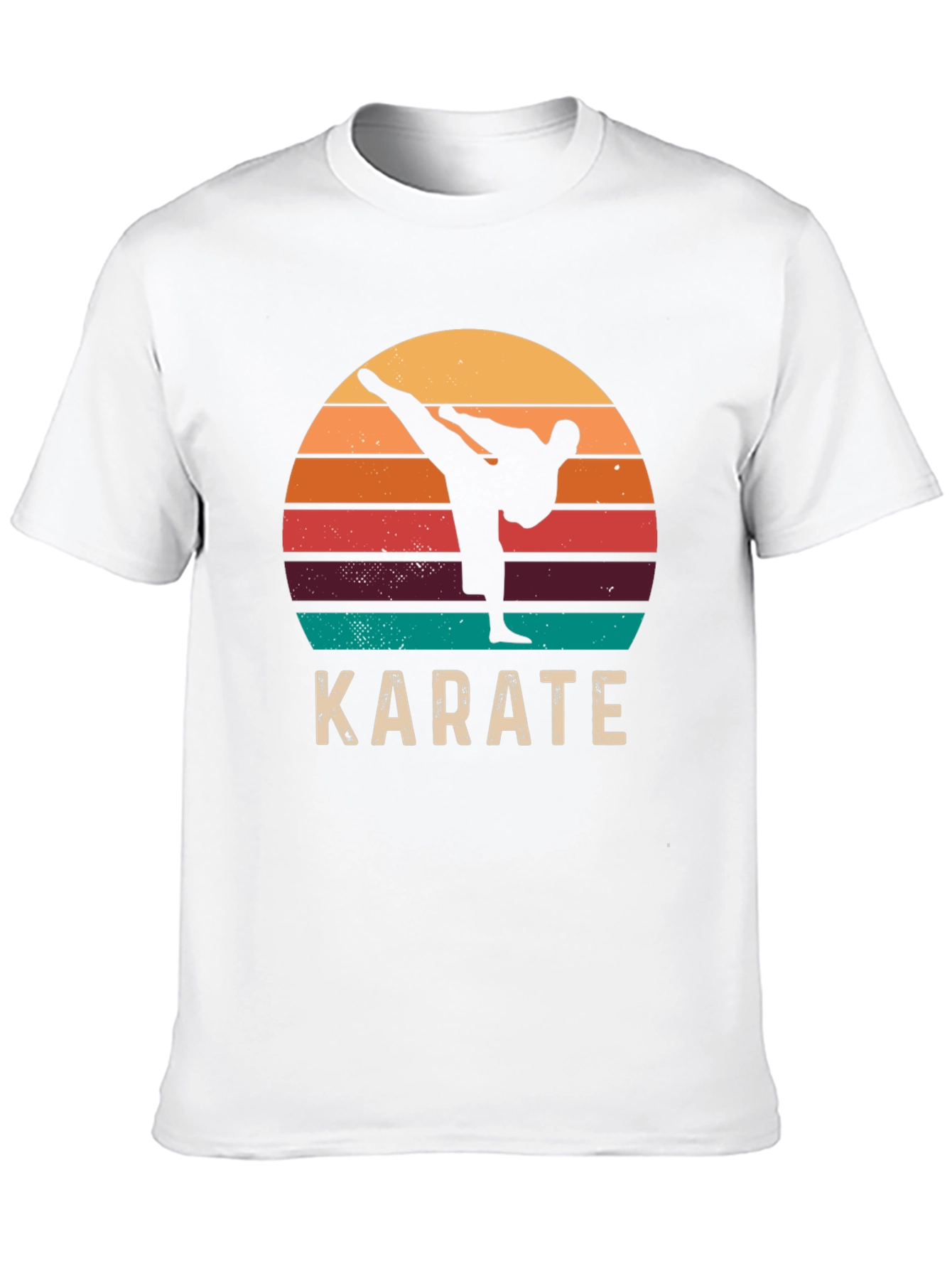 Black Karate Sunset T-Shirt Retro Style Martial Arts Tee view 10