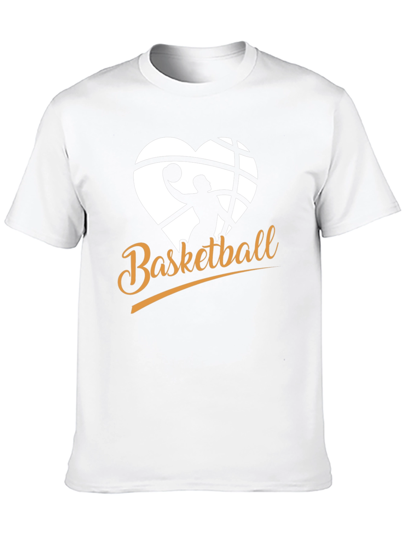Black Basketball Heart Graphic Black T-Shirt view 10