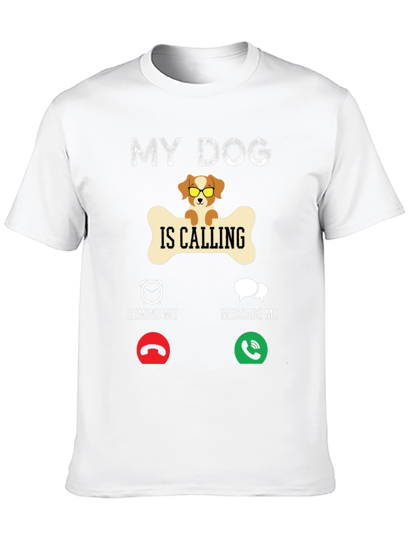Black My Dog is Calling T-Shirt | Novelty Pet Lover Tee view 10