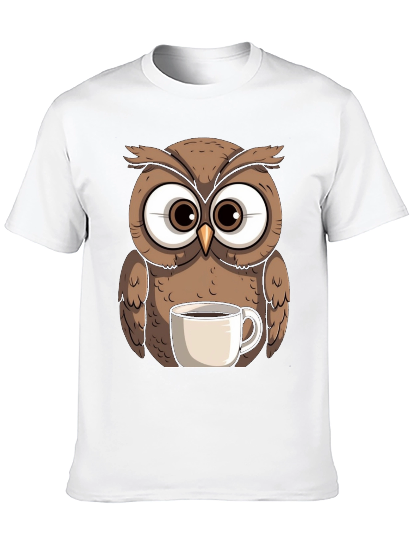 Black Owl with Coffee Mug Graphic Tee view 10