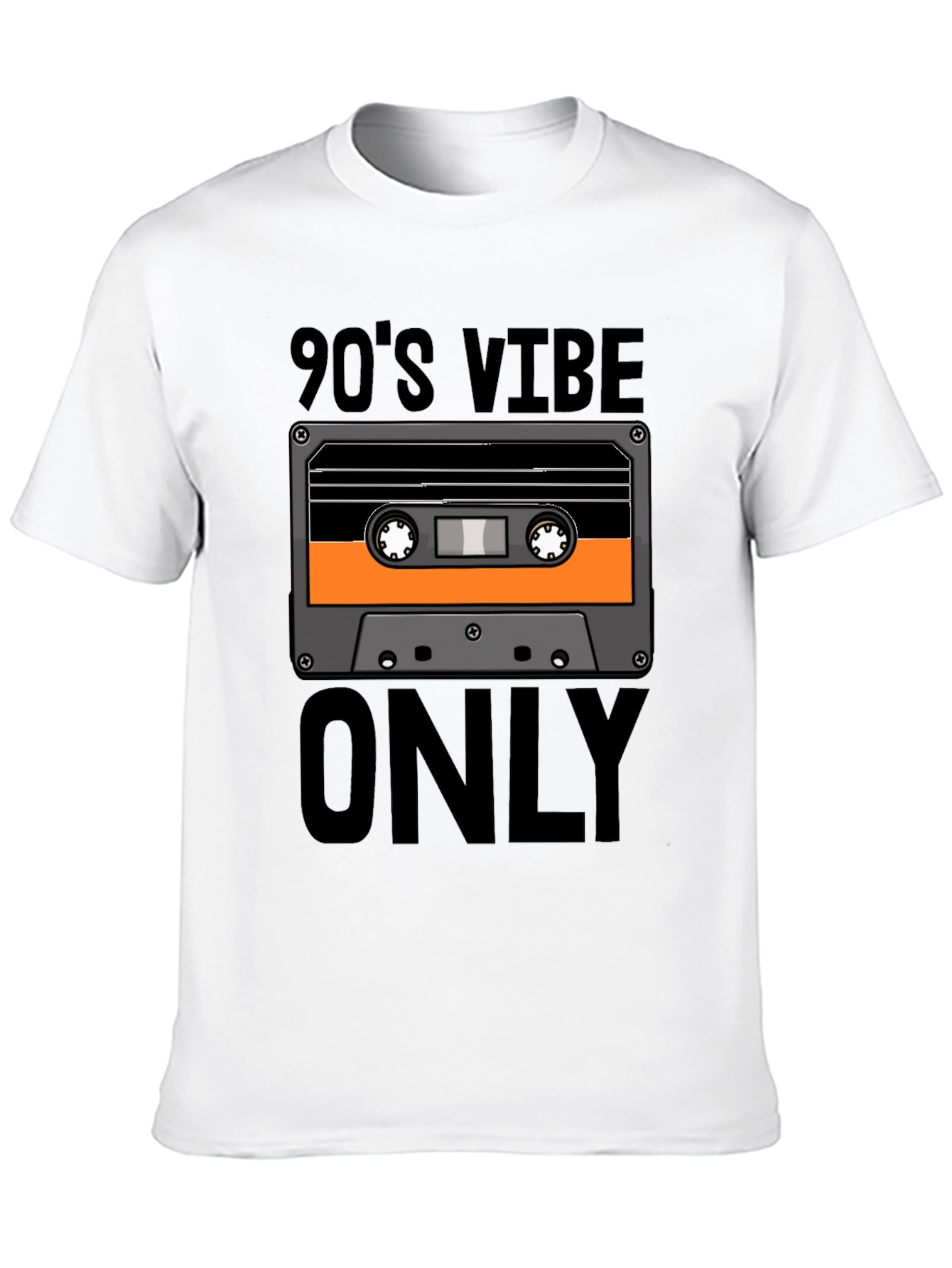 Black 90's Vibe Only Graphic Tee - Retro Cassette T-Shirt view 10