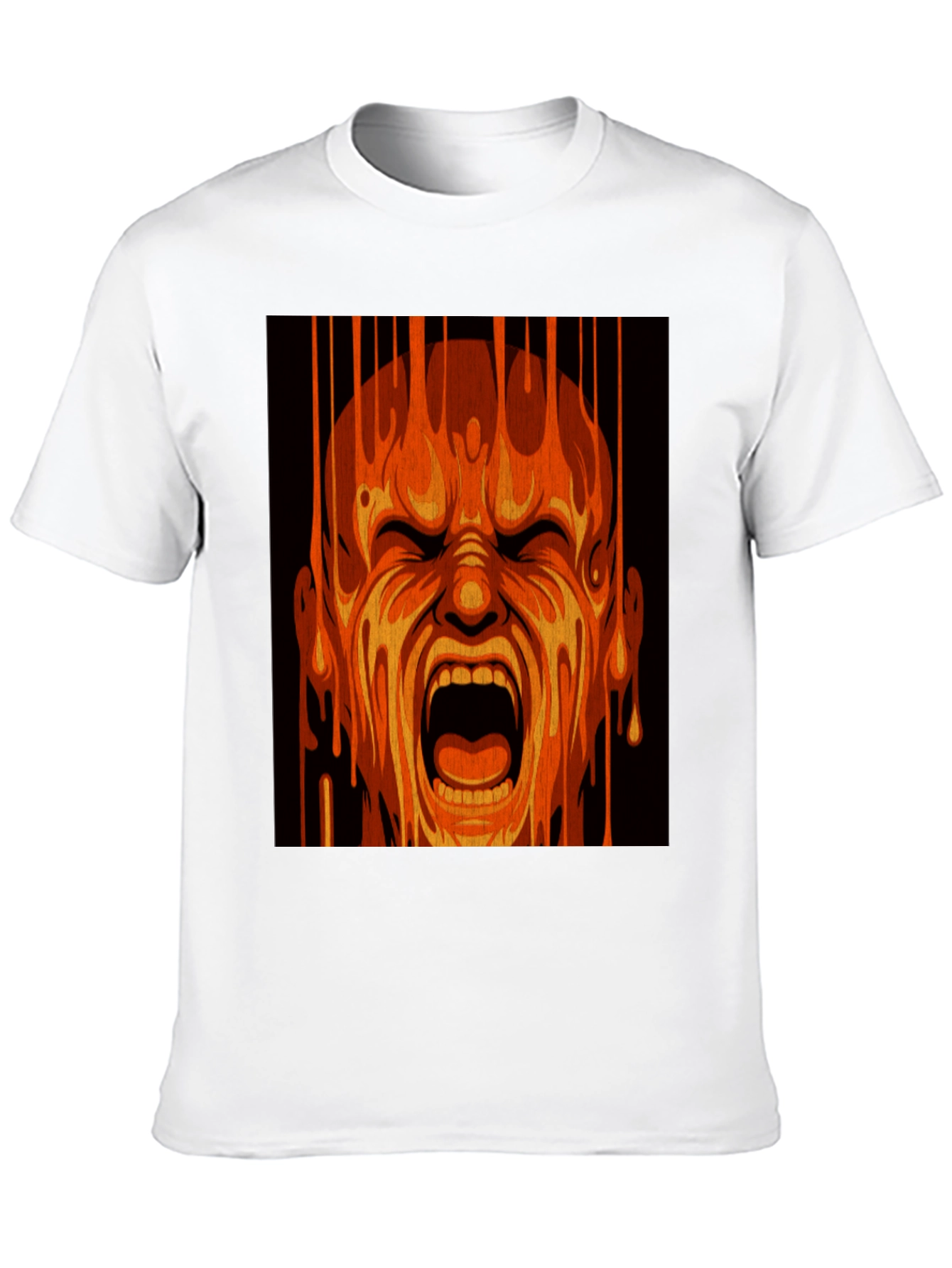 Black Fiery Scream Graphic Tee - Bold Statement Shirt view 10