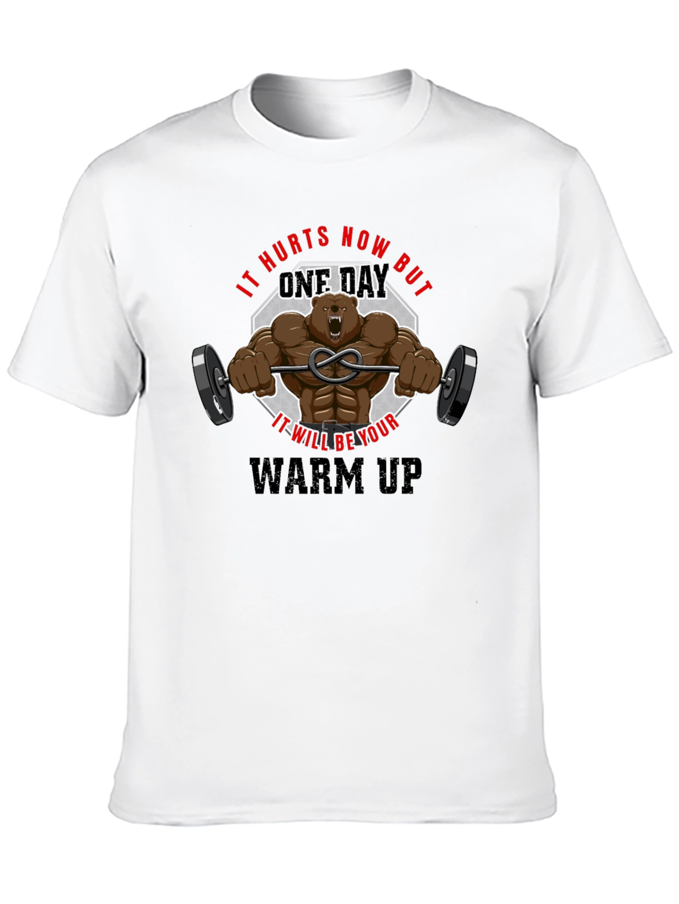 Black Workout Bear T-Shirt - Motivational Fitness Tee view 10