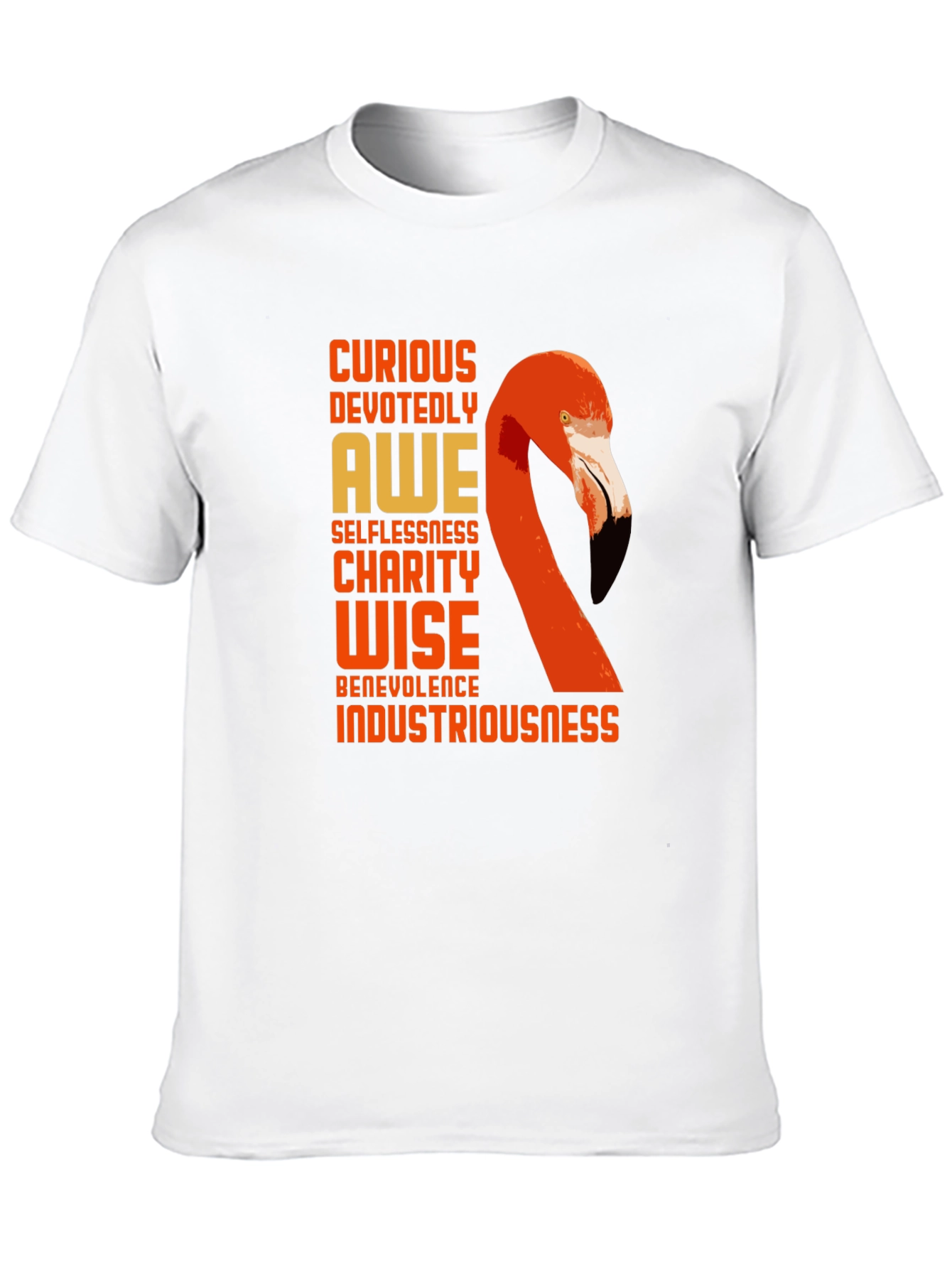 Black Flamingo Word Art Graphic T-Shirt view 10