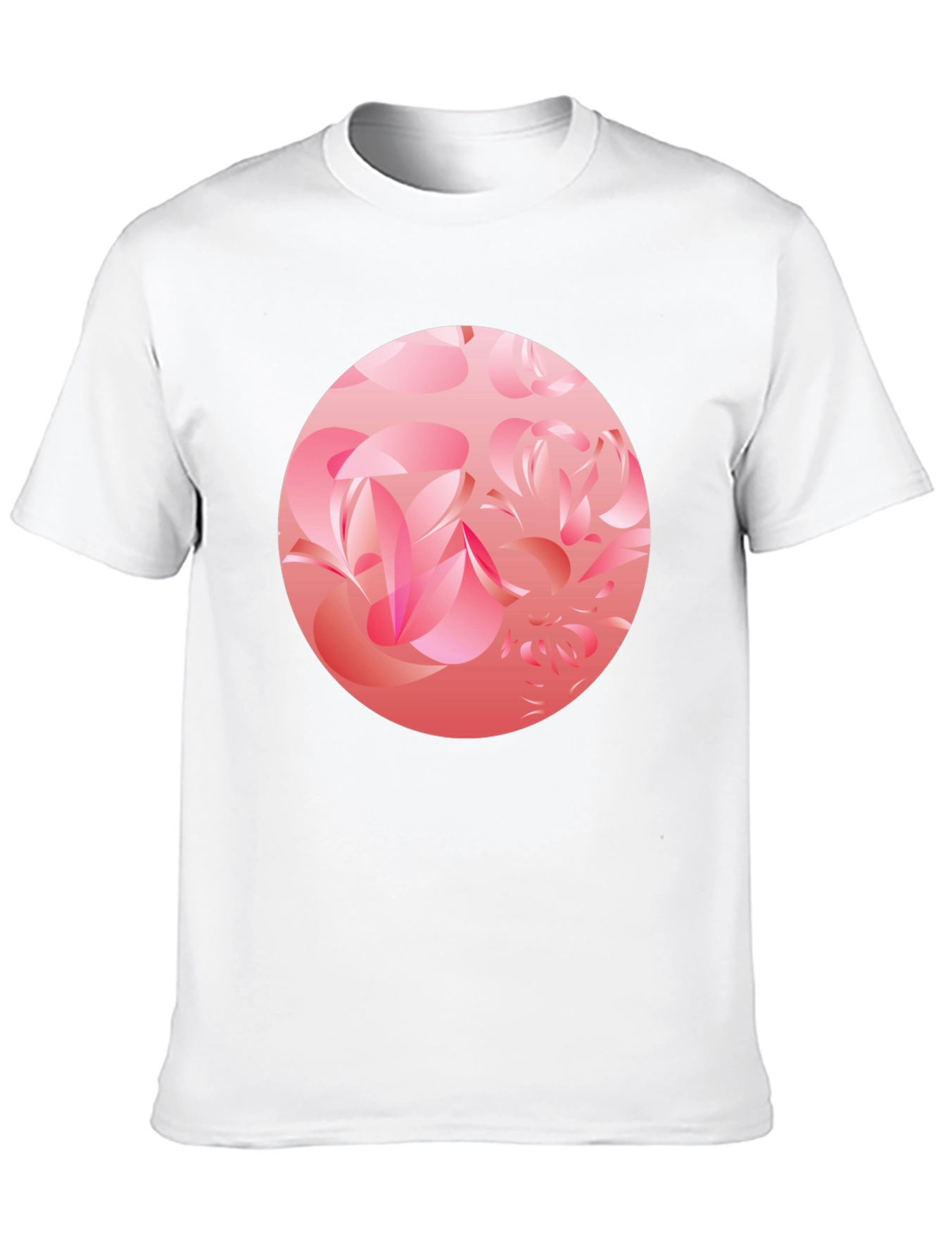 Black Abstract Floral Circle Black T-Shirt view 10