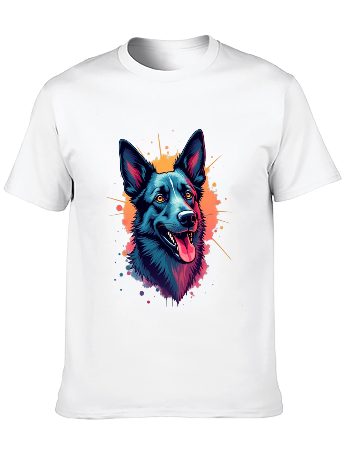 Black Vibrant Dog Graphic T-Shirt - Black view 10