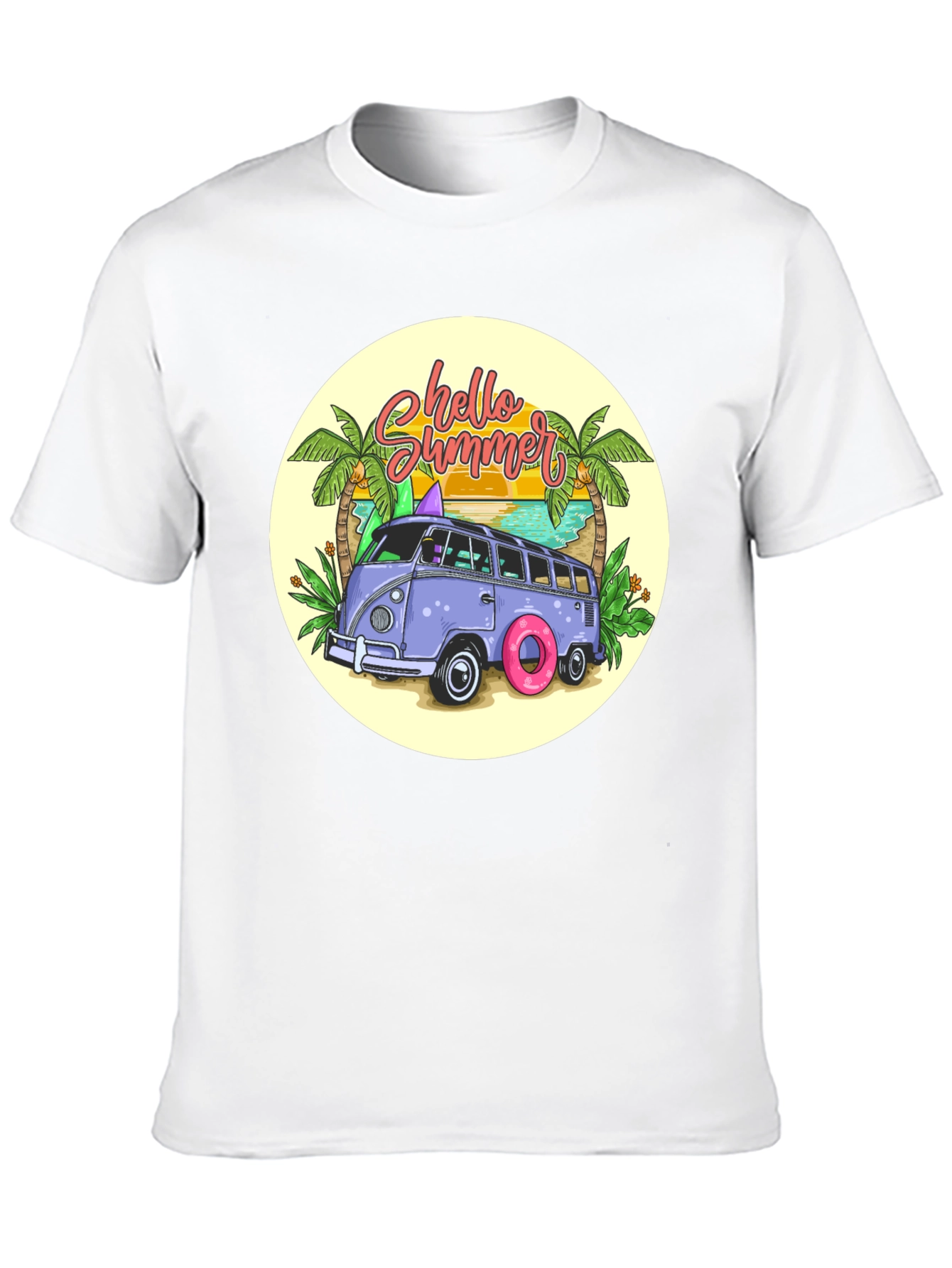 Black Summer Beach Van T-Shirt view 10