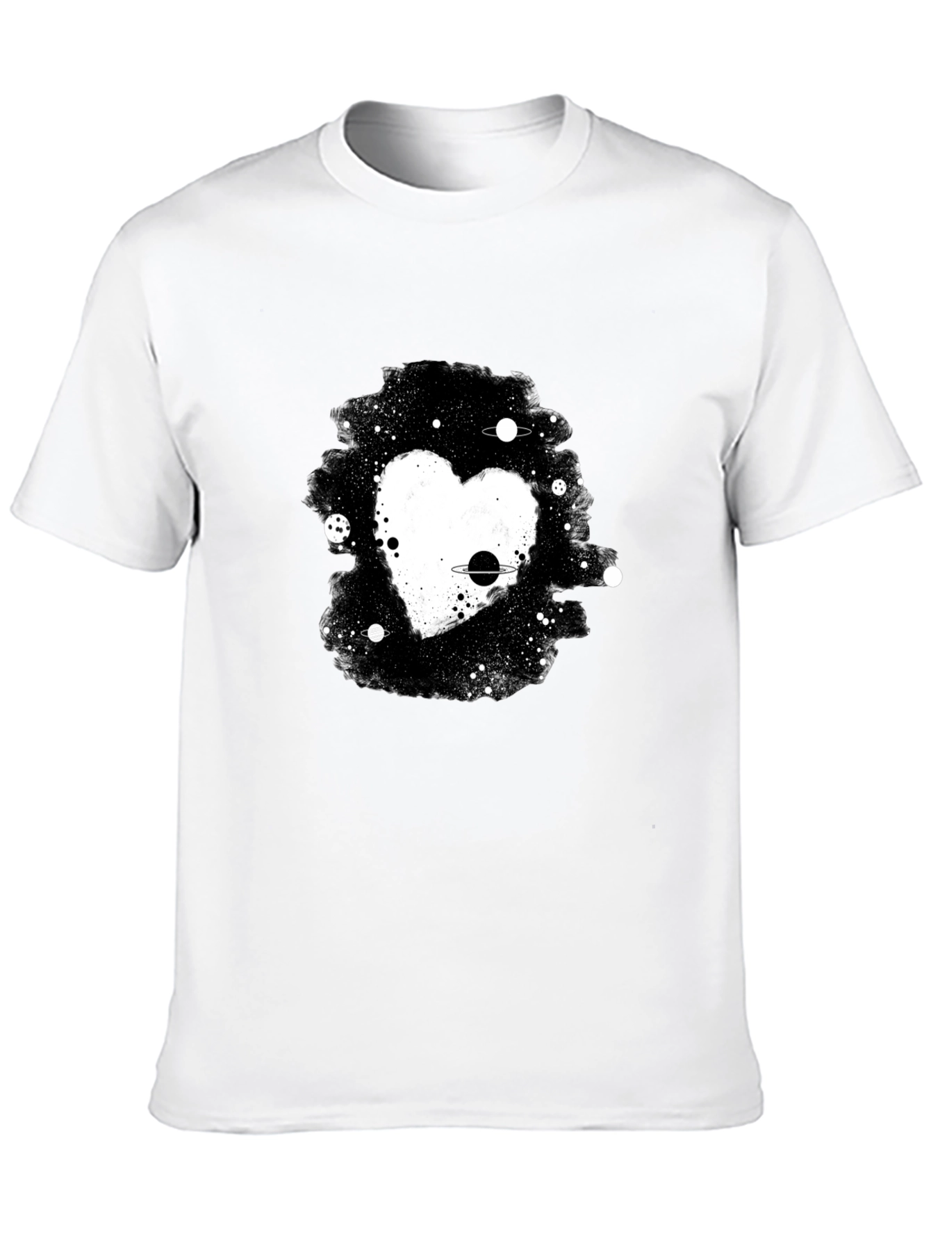 Black Cosmic Heart Black T-Shirt view 10