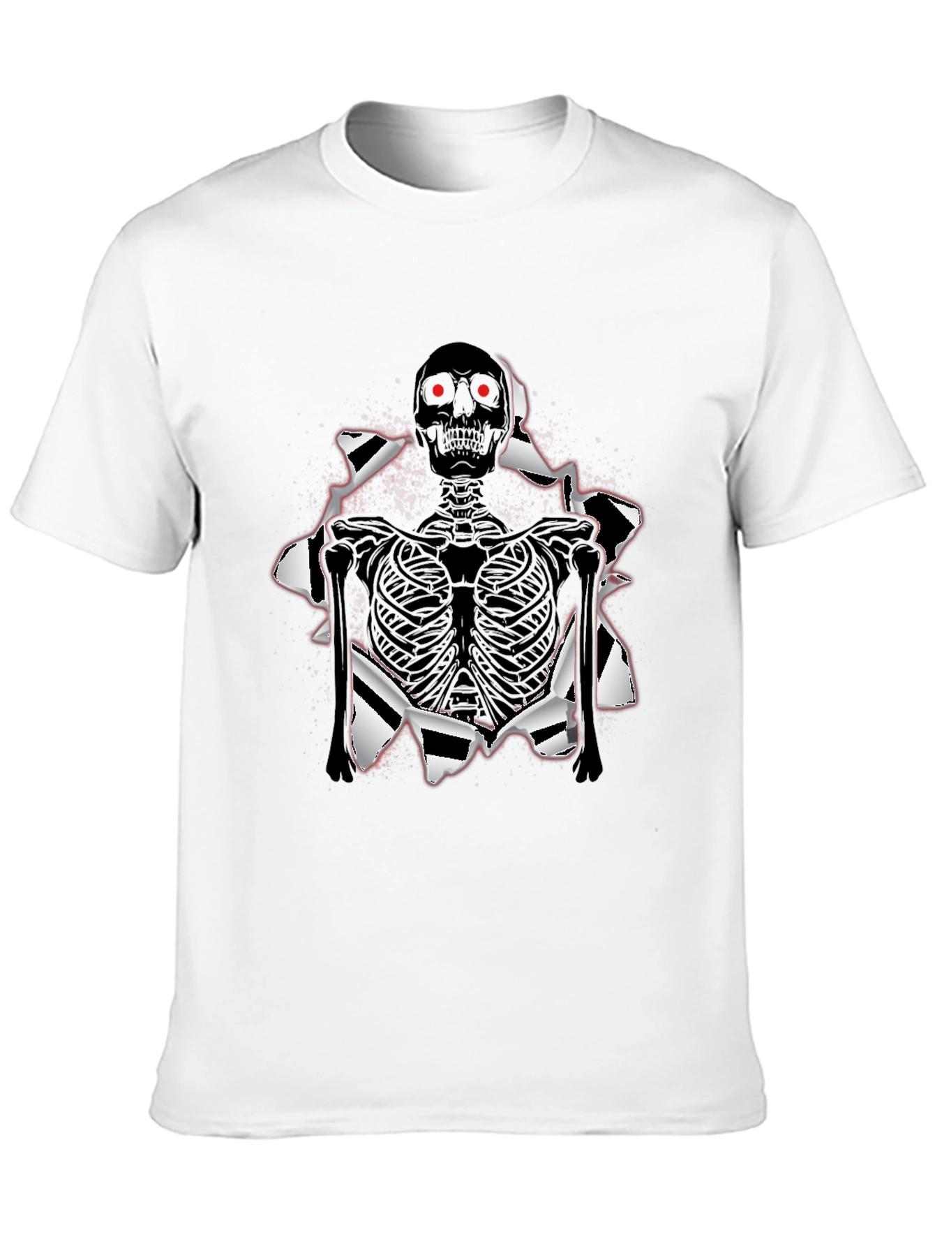 Black Skeleton T-Shirt: Ripped Graphic Tee view 10