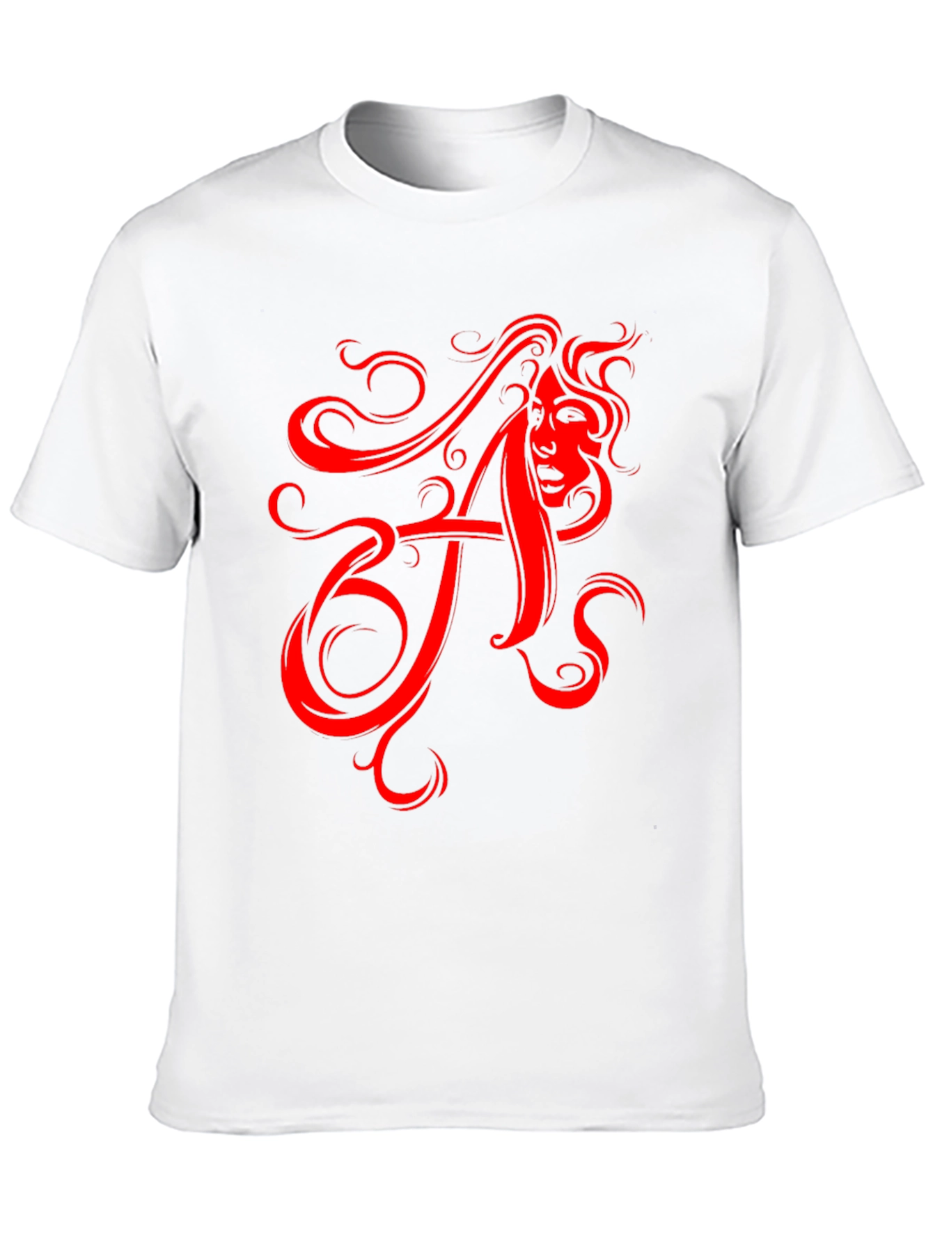 Black Red Artistic Letter A Black T-Shirt view 10