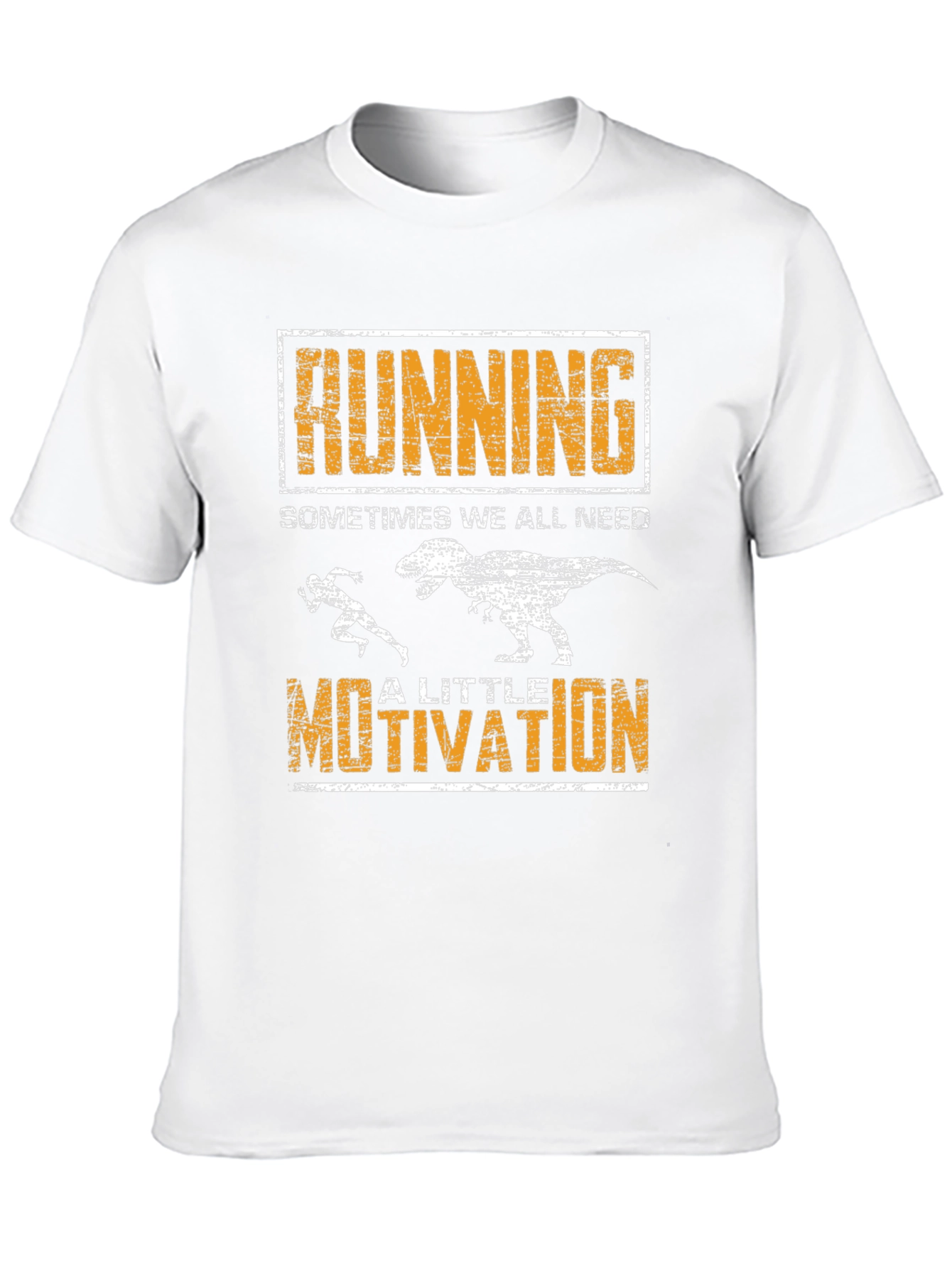 Black Running Motivation T-Shirt - Dinosaur Chase Graphic view 10