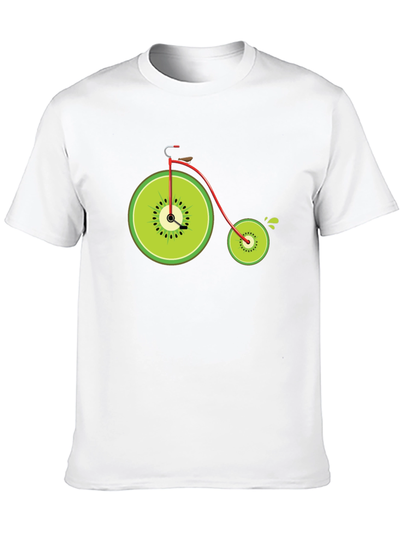 Black Kiwi Bike Graphic Tee - Quirky Fruit Bicycle Design view 10
