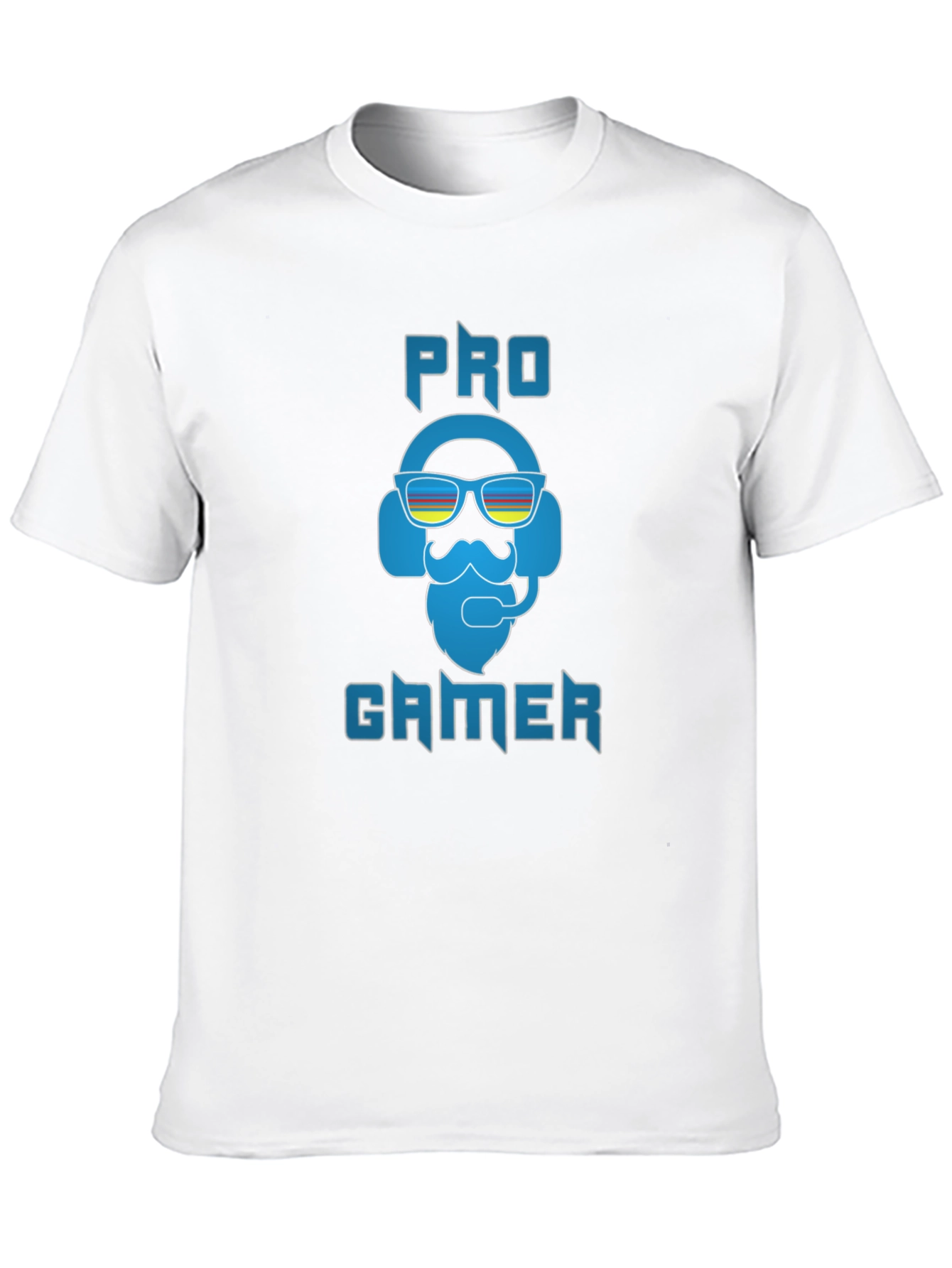 Black Pro Gamer Black T-Shirt - Bearded Headset Design view 10