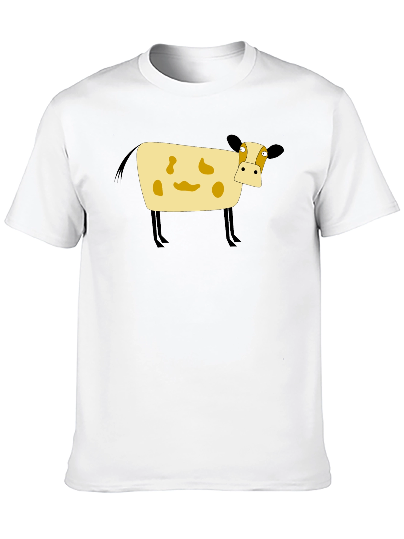 Black Cartoon Cow Black T-Shirt view 10