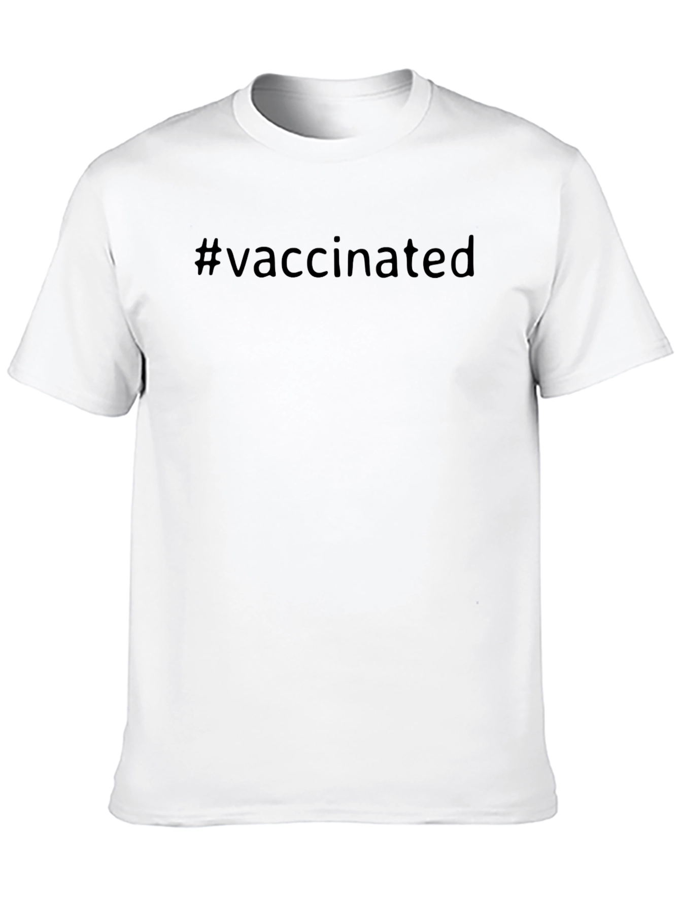 Black #Vaccinated Crew Neck T-Shirt view 10