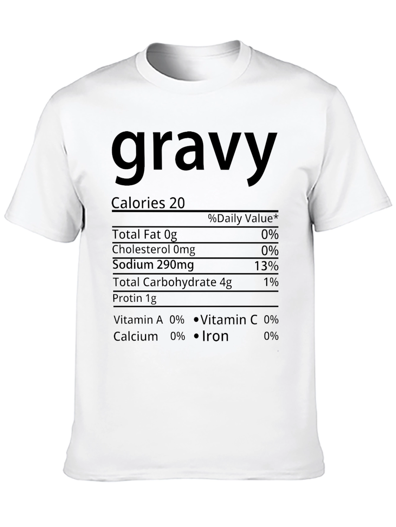 Black Gravy Nutritional Facts Funny T-Shirt view 10