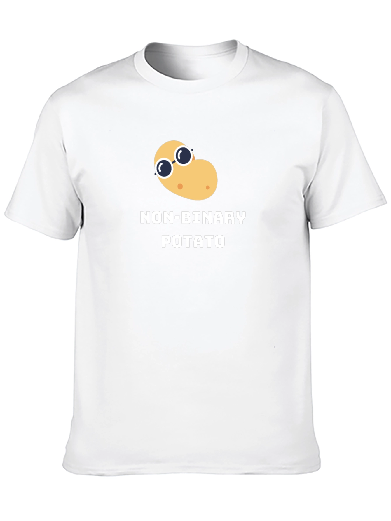 Black Non-Binary Potato Graphic Tee - Black Unisex T-Shirt view 10