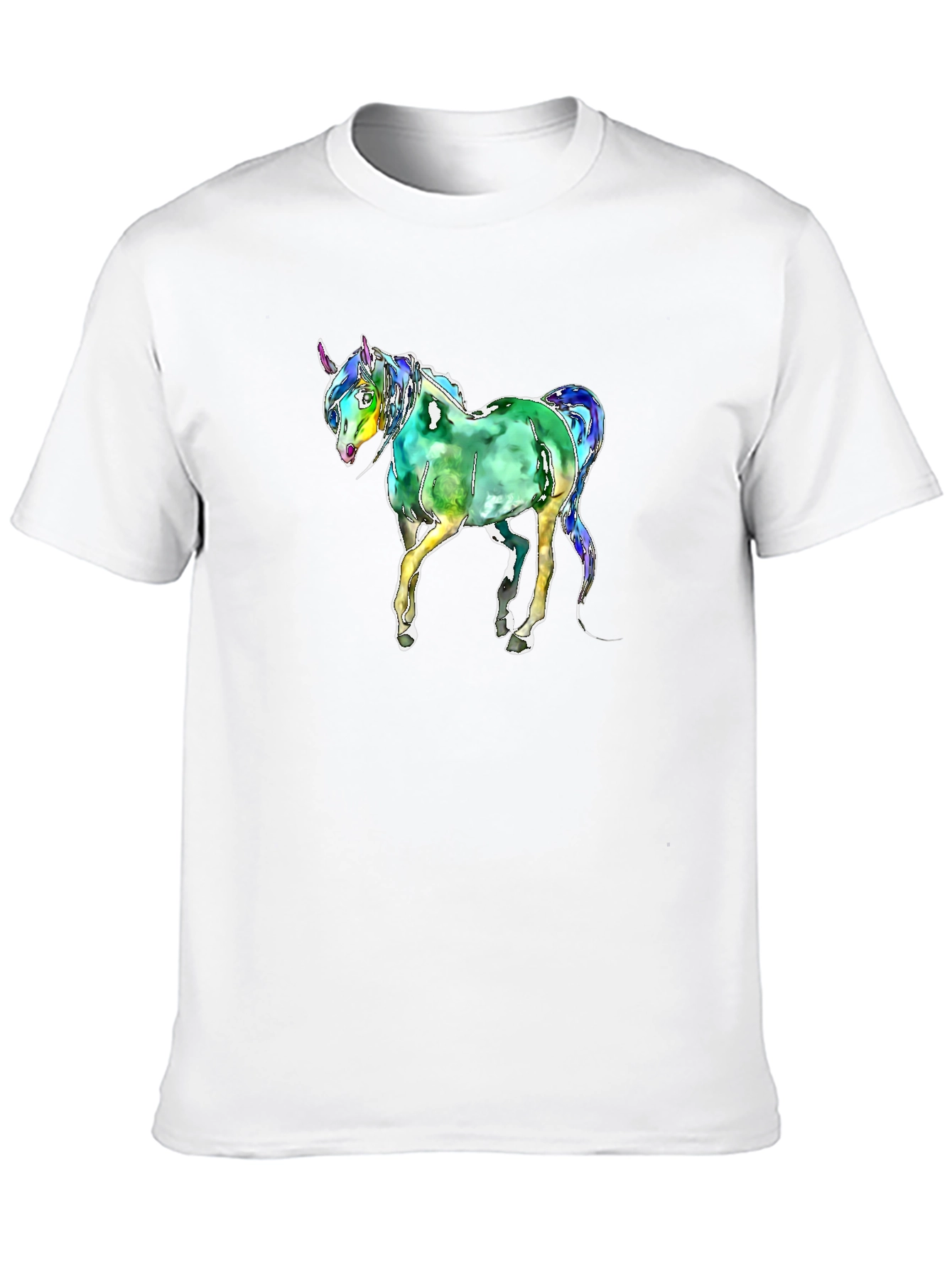 Black Watercolor Unicorn Graphic T-Shirt - Black view 10