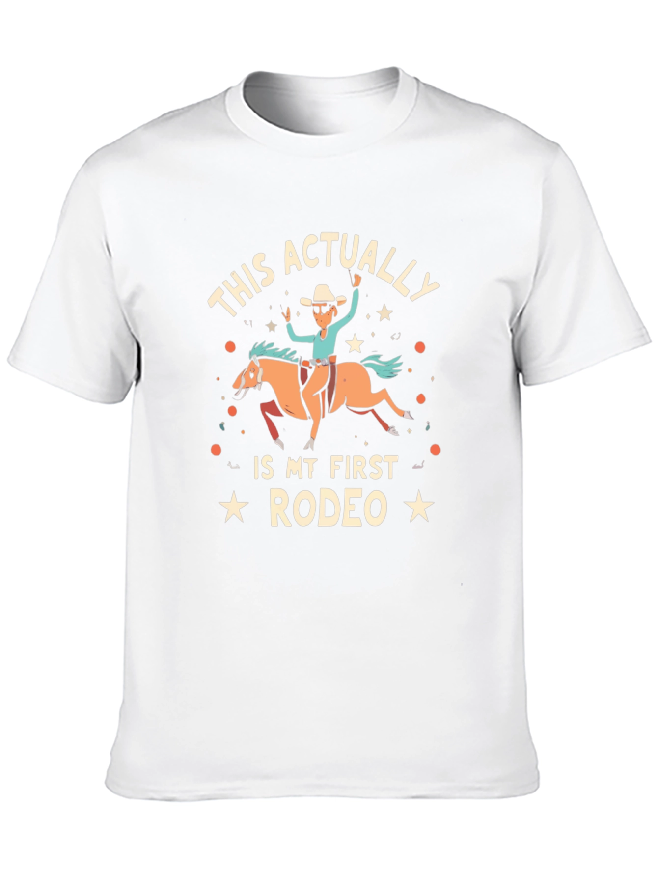 Black Funny Rodeo T-Shirt - "This Actually Is My First Rodeo" view 10