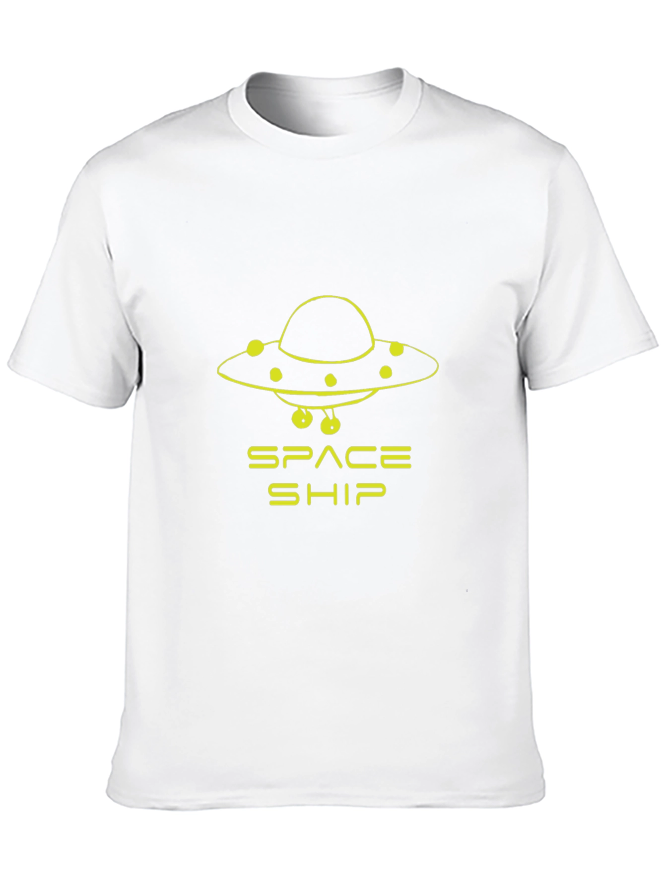Black Space Ship UFO Graphic T-Shirt - Black view 10