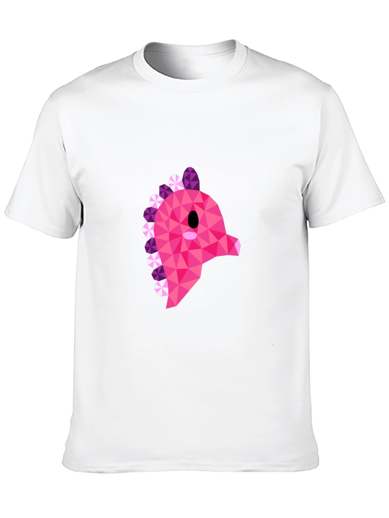 Black Geometric Pink Dinosaur Graphic T-Shirt - Modern Style view 10