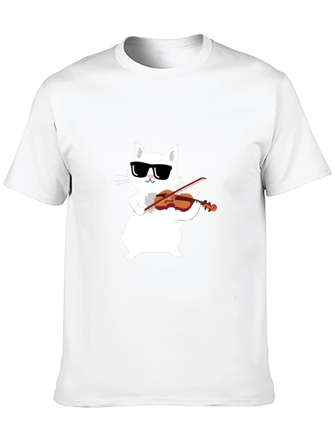Black Cool Cat Violinist Graphic Tee view 10