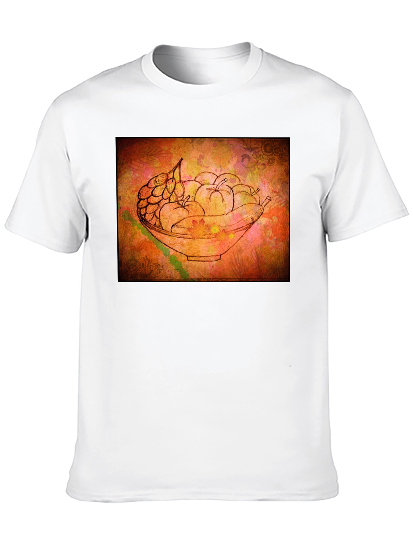 Black Fruit Bowl Graphic Tee - Artistic Black T-Shirt view 10