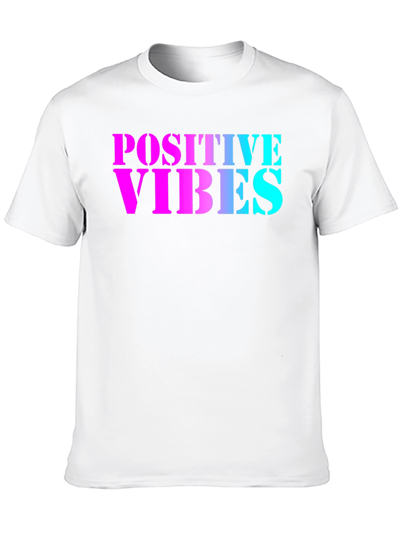 Black Positive Vibes T-Shirt - Black Crew Neck Tee view 10