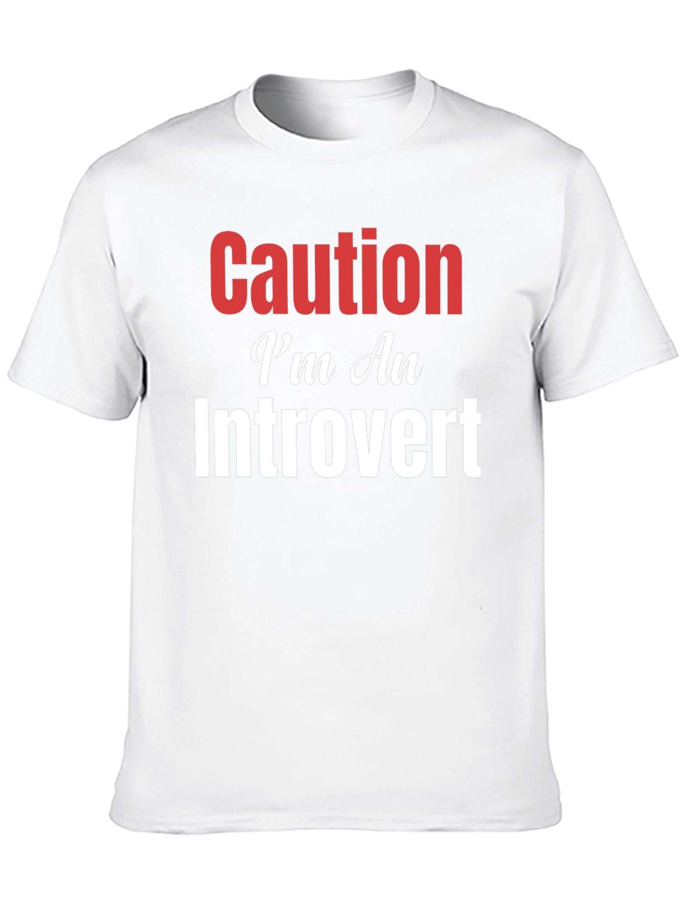 Black Caution I'm An Introvert Graphic T-Shirt view 10