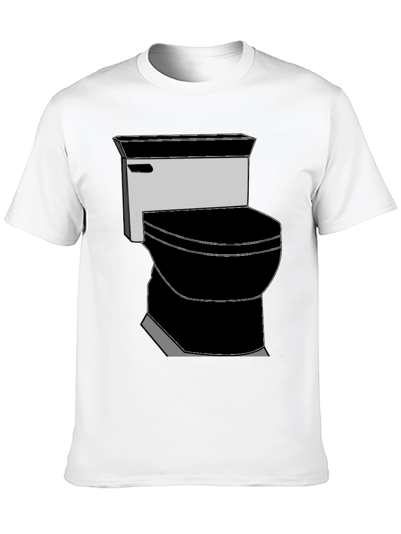 Black Toilet Graphic Tee - Black Novelty T-Shirt view 10