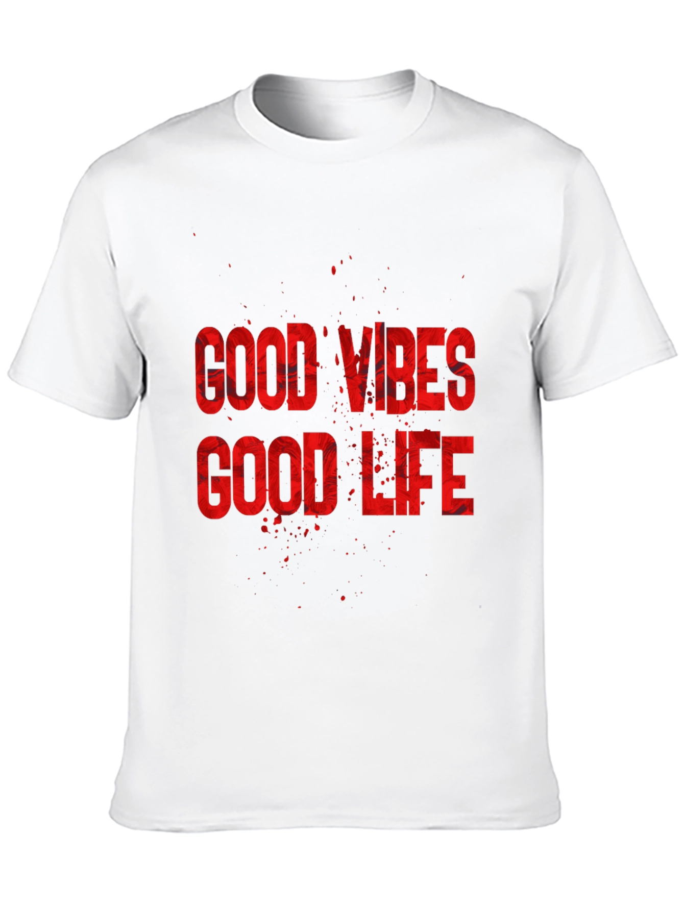 Black Good Vibes Good Life Graphic Tee - Men's Casual T-Shirt view 10