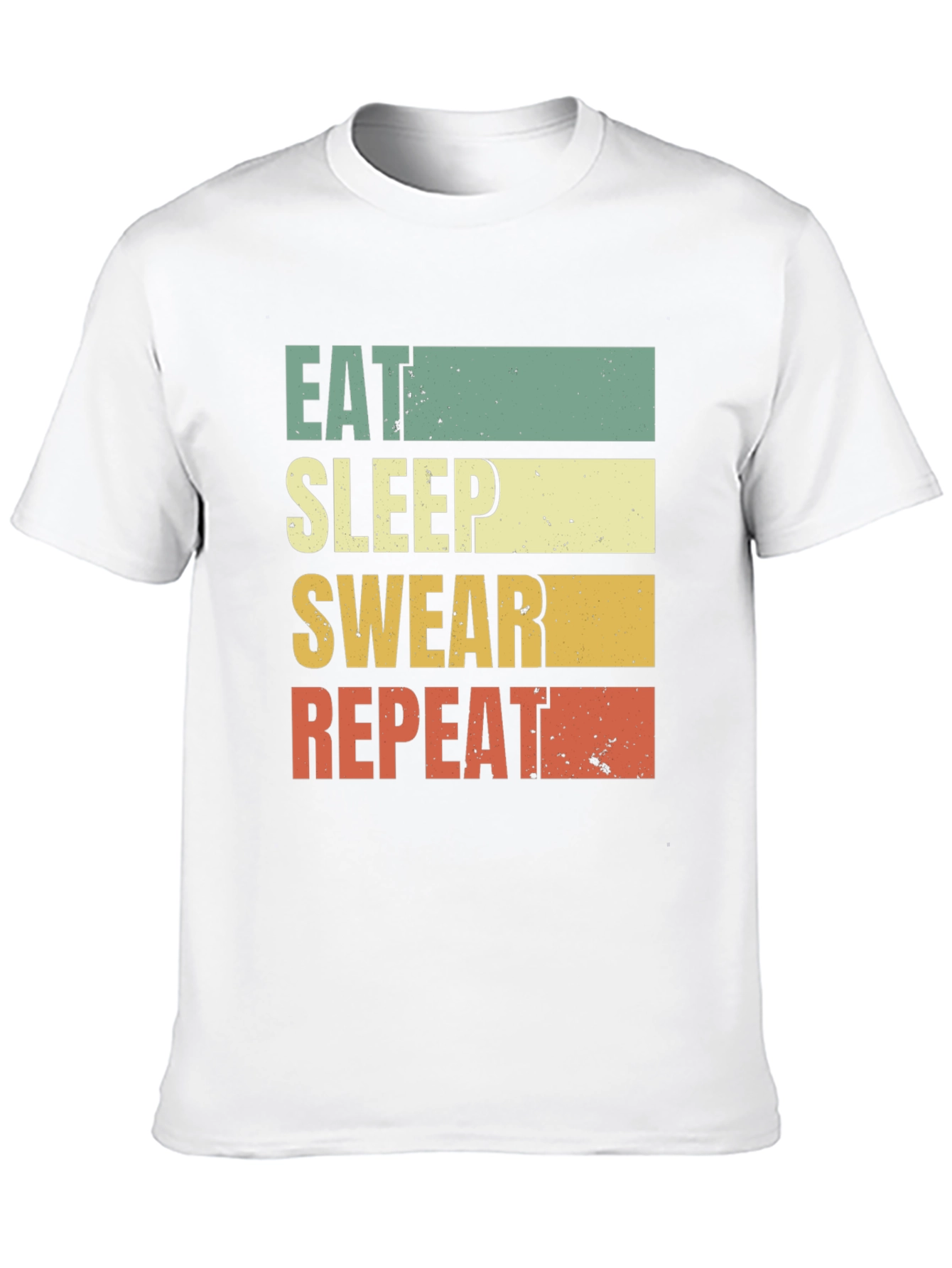 Black Eat Sleep Swear Repeat T-Shirt - Funny Graphic Tee view 10