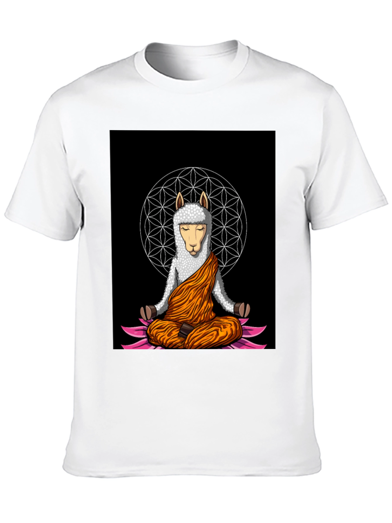 Black Meditating Llama Graphic T-Shirt - Zen Style view 10