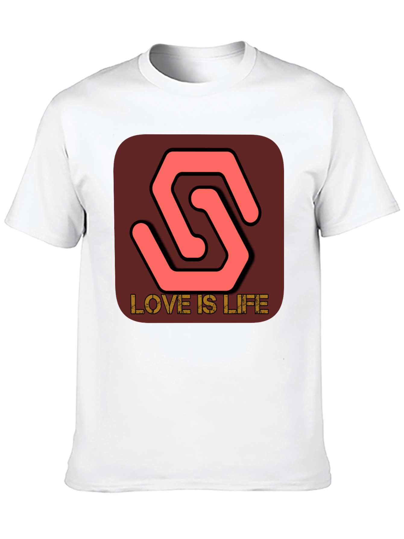 Black Love Is Life Stylish Graphic Tee - Black view 10