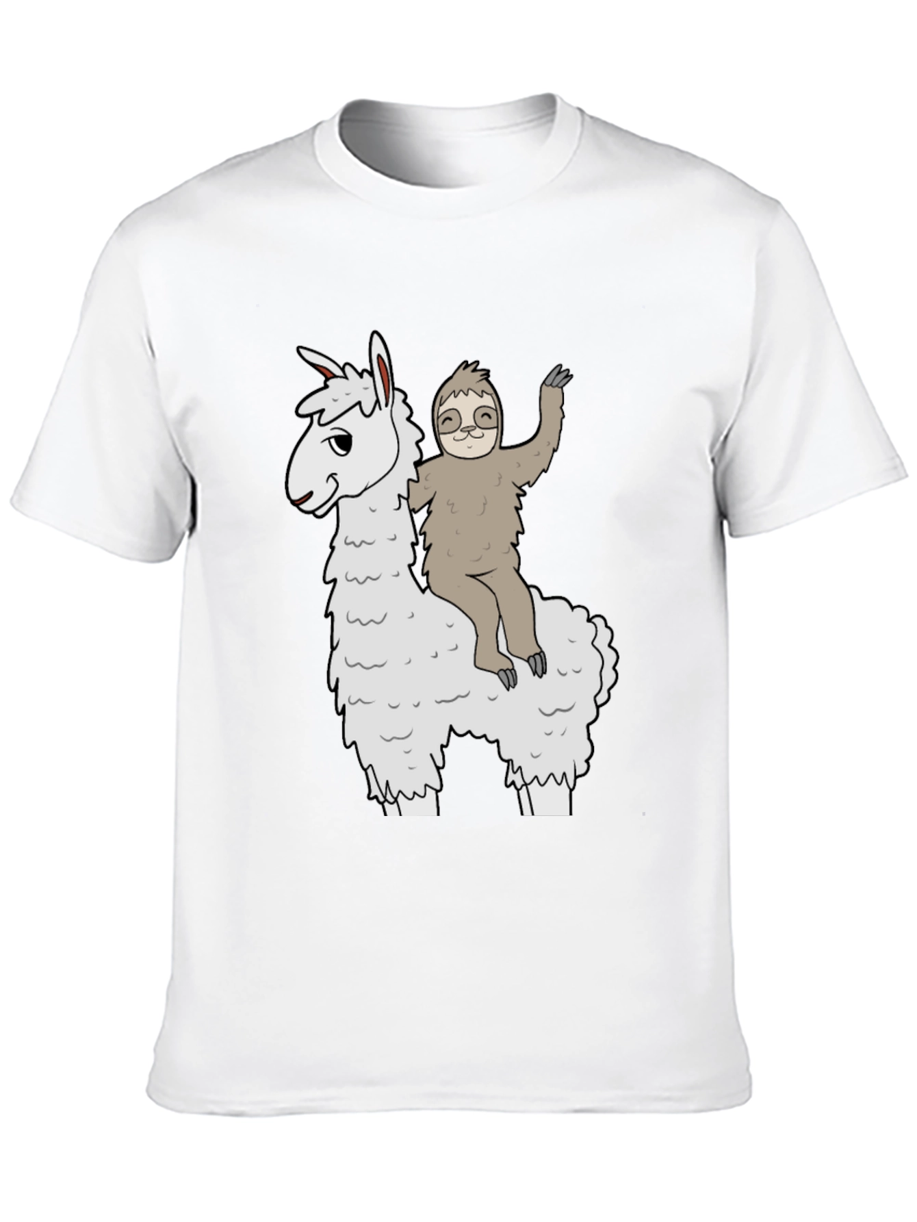 Black Llama & Sloth T-Shirt - Fun Graphic Tee view 10